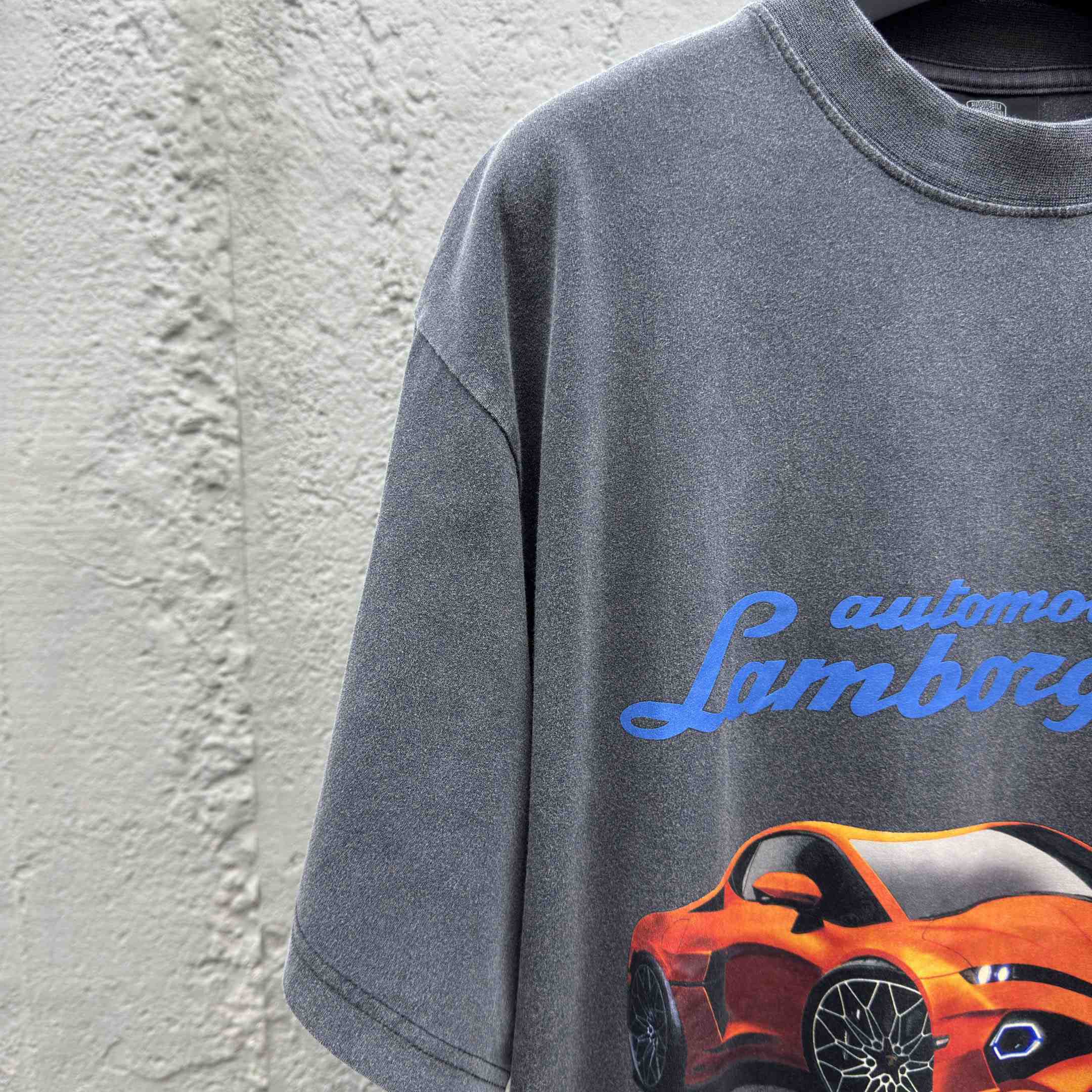 Balenciaga Automobili Lamborghini Oversized T-Shirt In Faded Black Dry Jersey - DopestKickz