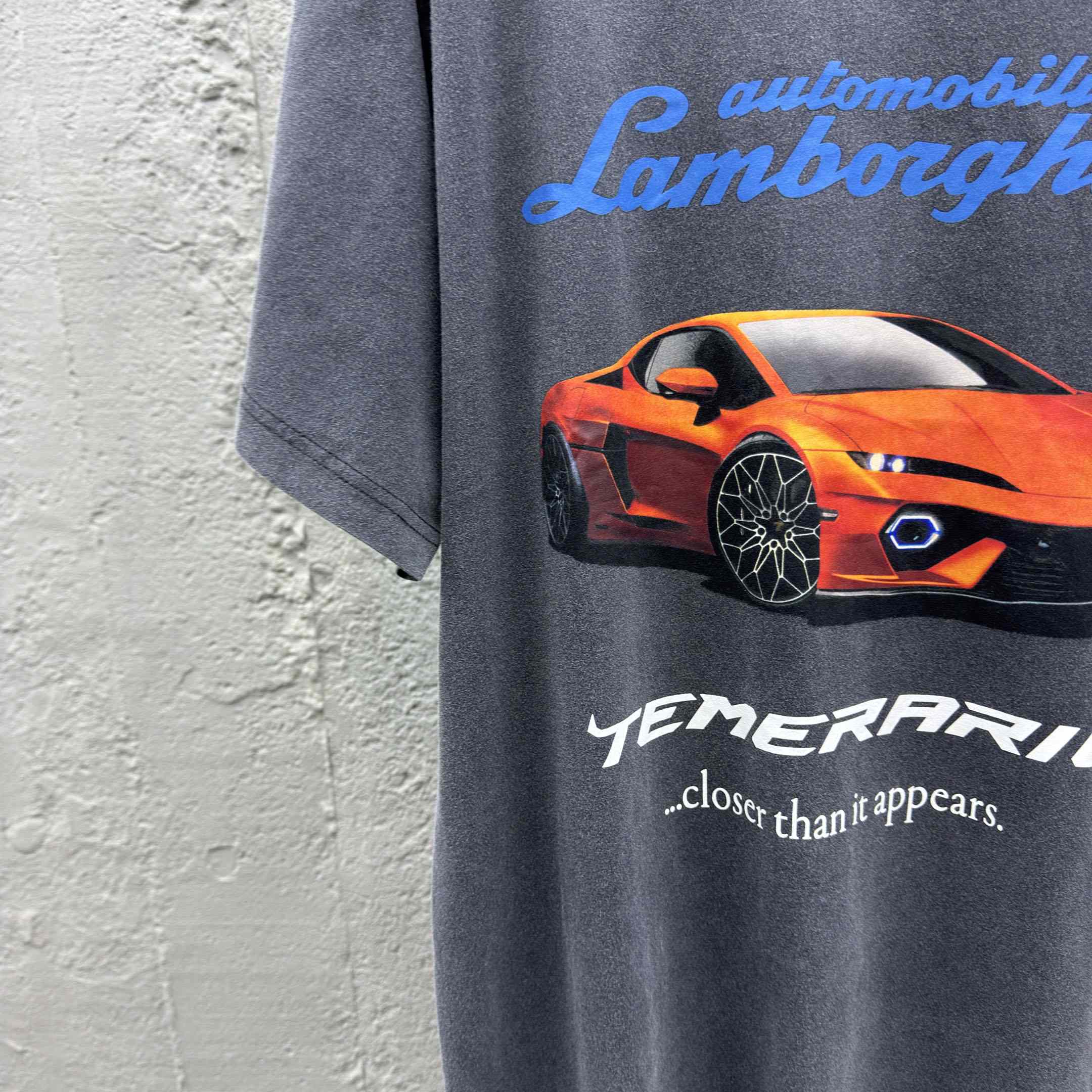 Balenciaga Automobili Lamborghini Oversized T-Shirt In Faded Black Dry Jersey - DopestKickz