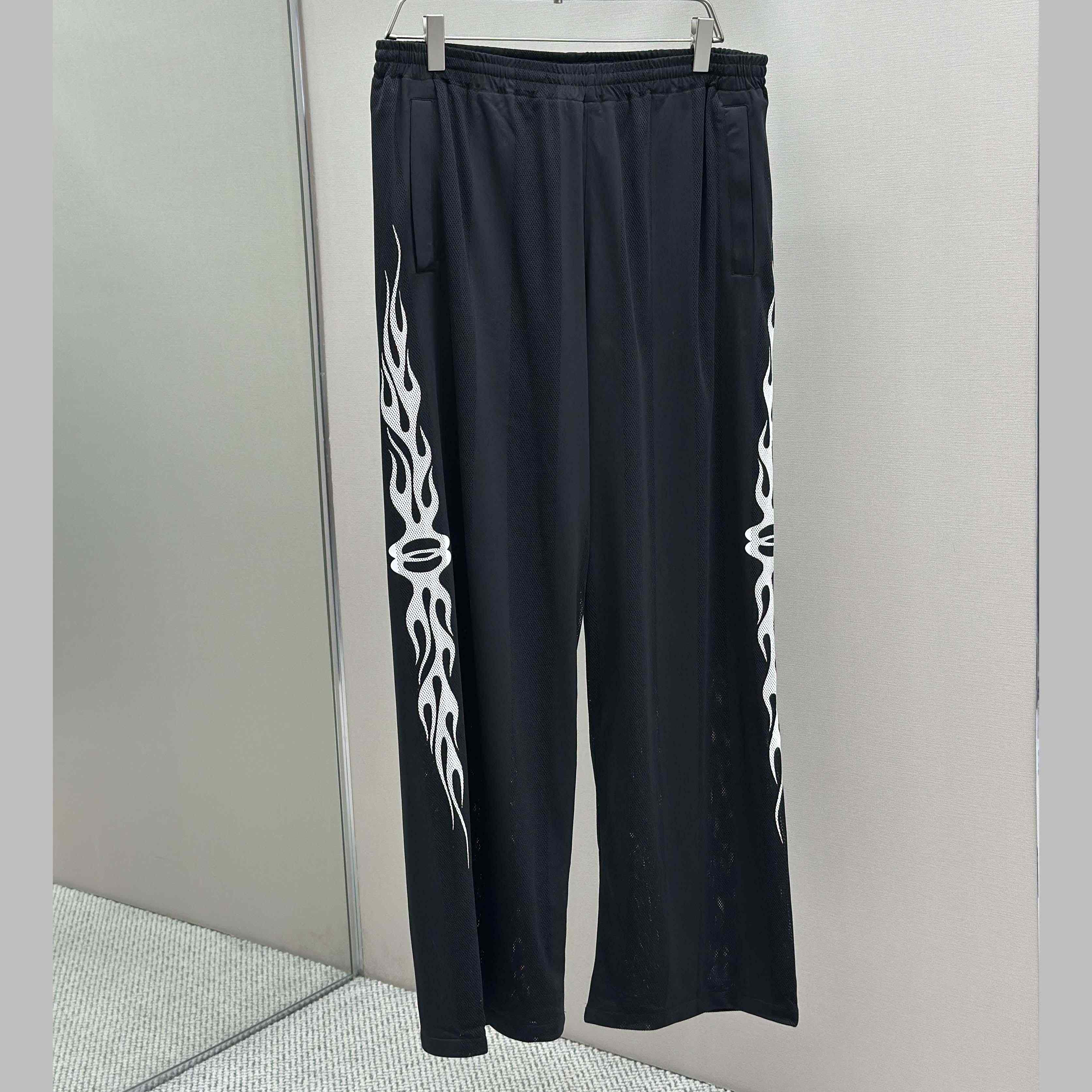 Balenciaga Black Striped Mesh Baggy Track Pants - DopestKickz