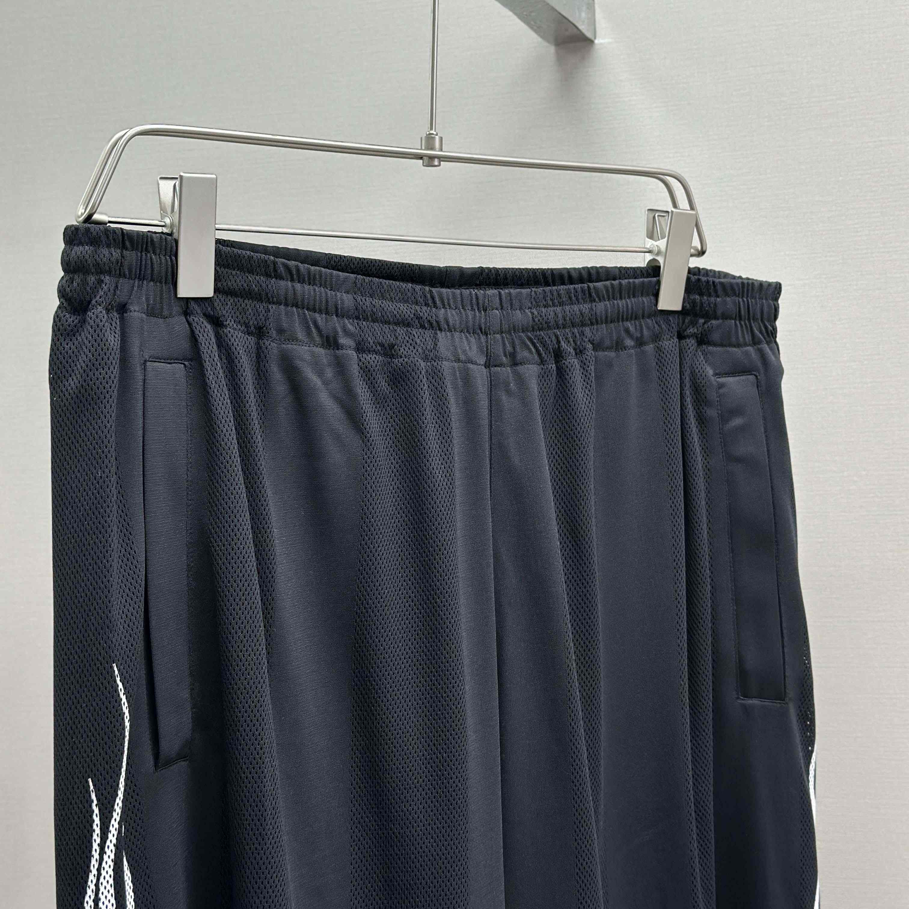 Balenciaga Black Striped Mesh Baggy Track Pants - DopestKickz