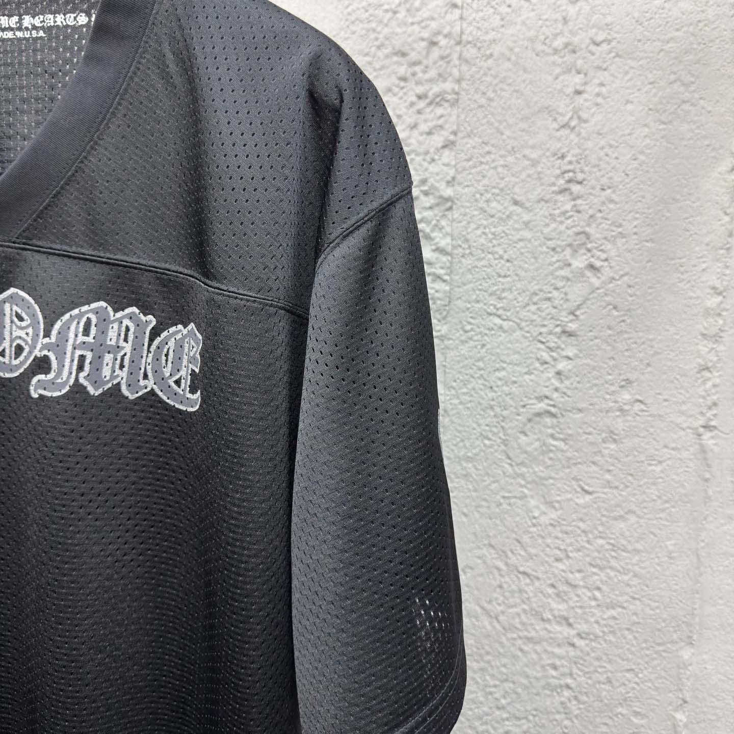 Chrome Hearts Stadium Mesh Short Sleeve Jersey Black - DopestKickz
