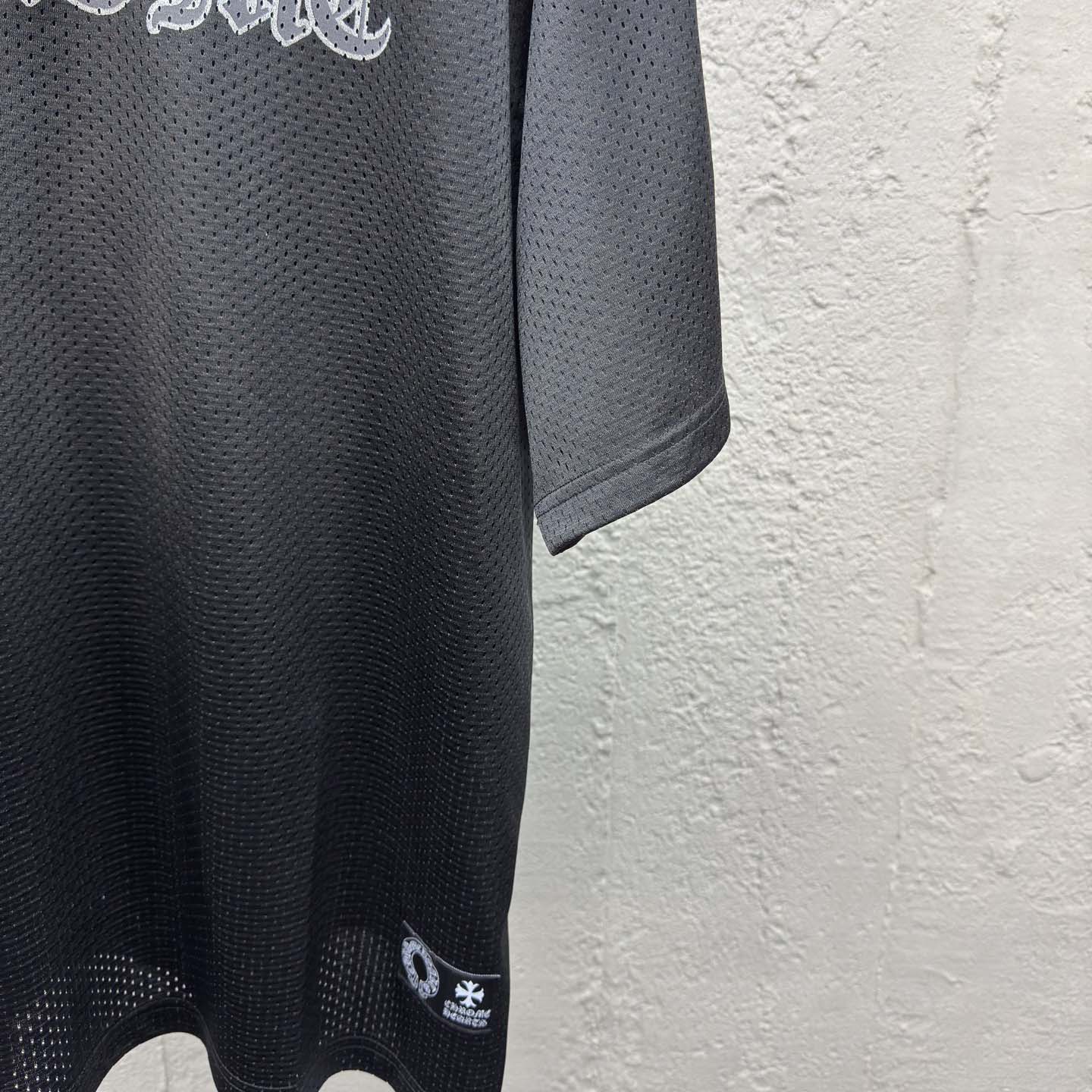 Chrome Hearts Stadium Mesh Short Sleeve Jersey Black - DopestKickz