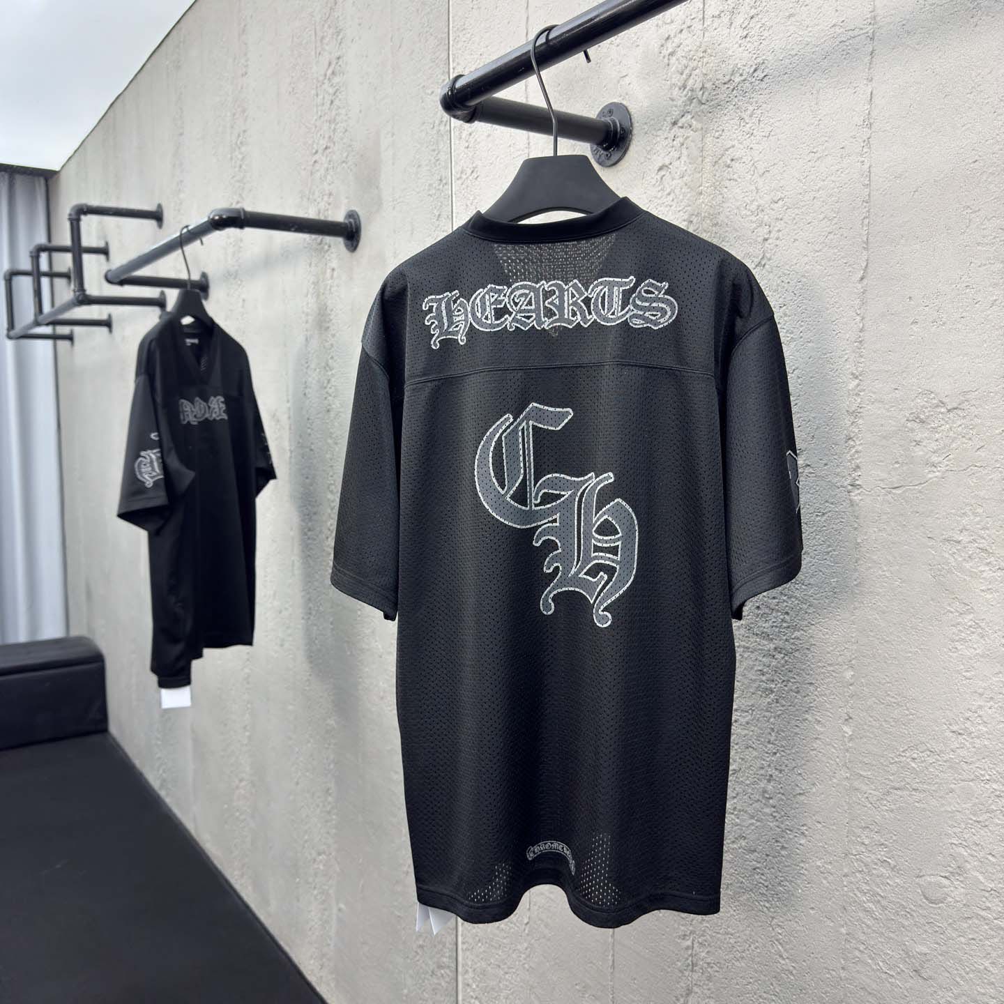 Chrome Hearts Stadium Mesh Short Sleeve Jersey Black - DopestKickz