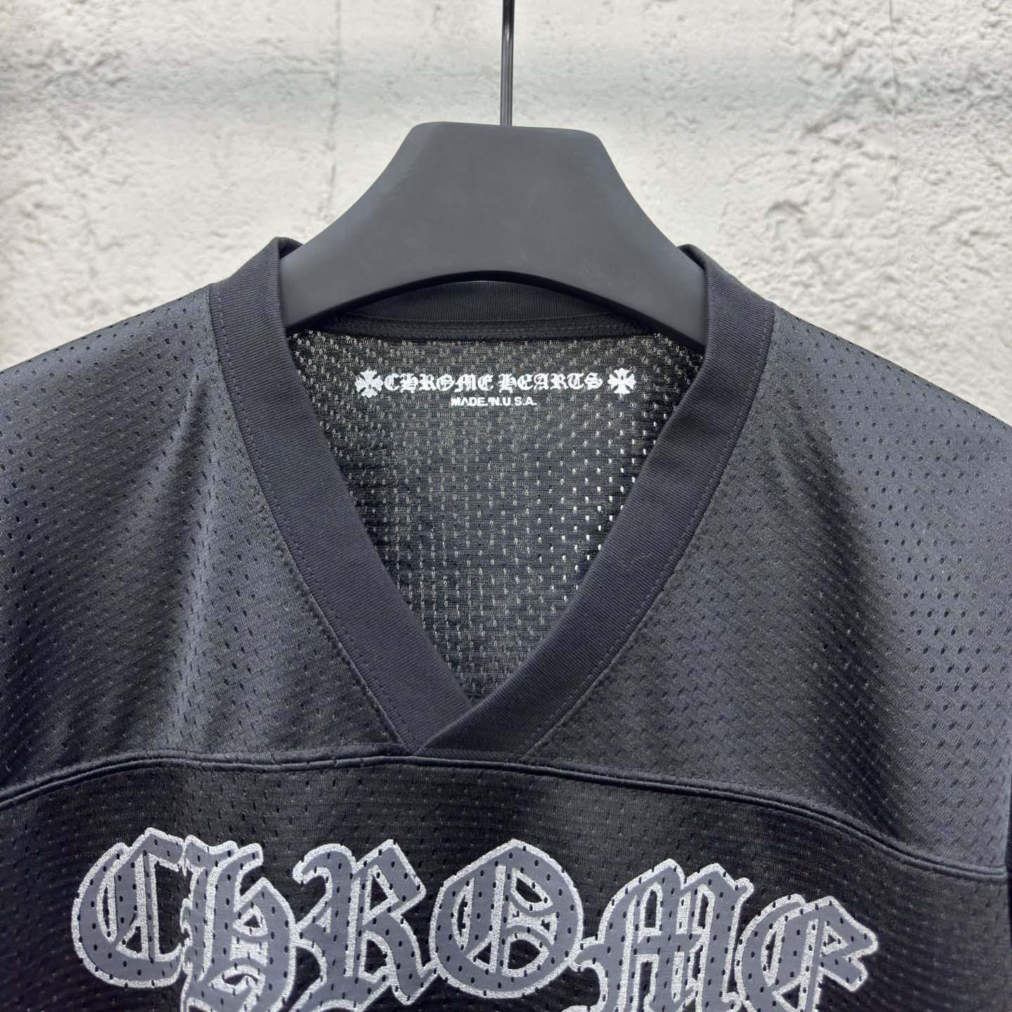 Chrome Hearts Stadium Mesh Short Sleeve Jersey Black - DopestKickz