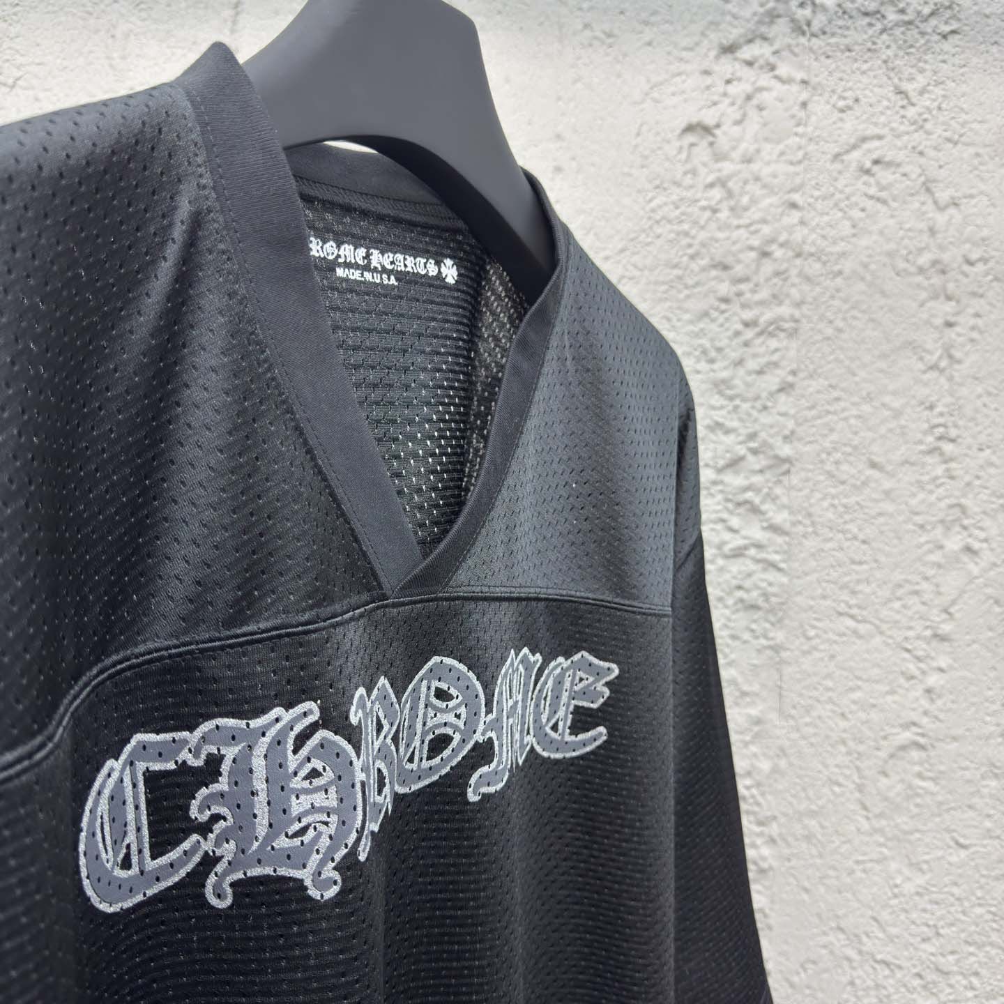 Chrome Hearts Stadium Mesh Short Sleeve Jersey Black - DopestKickz