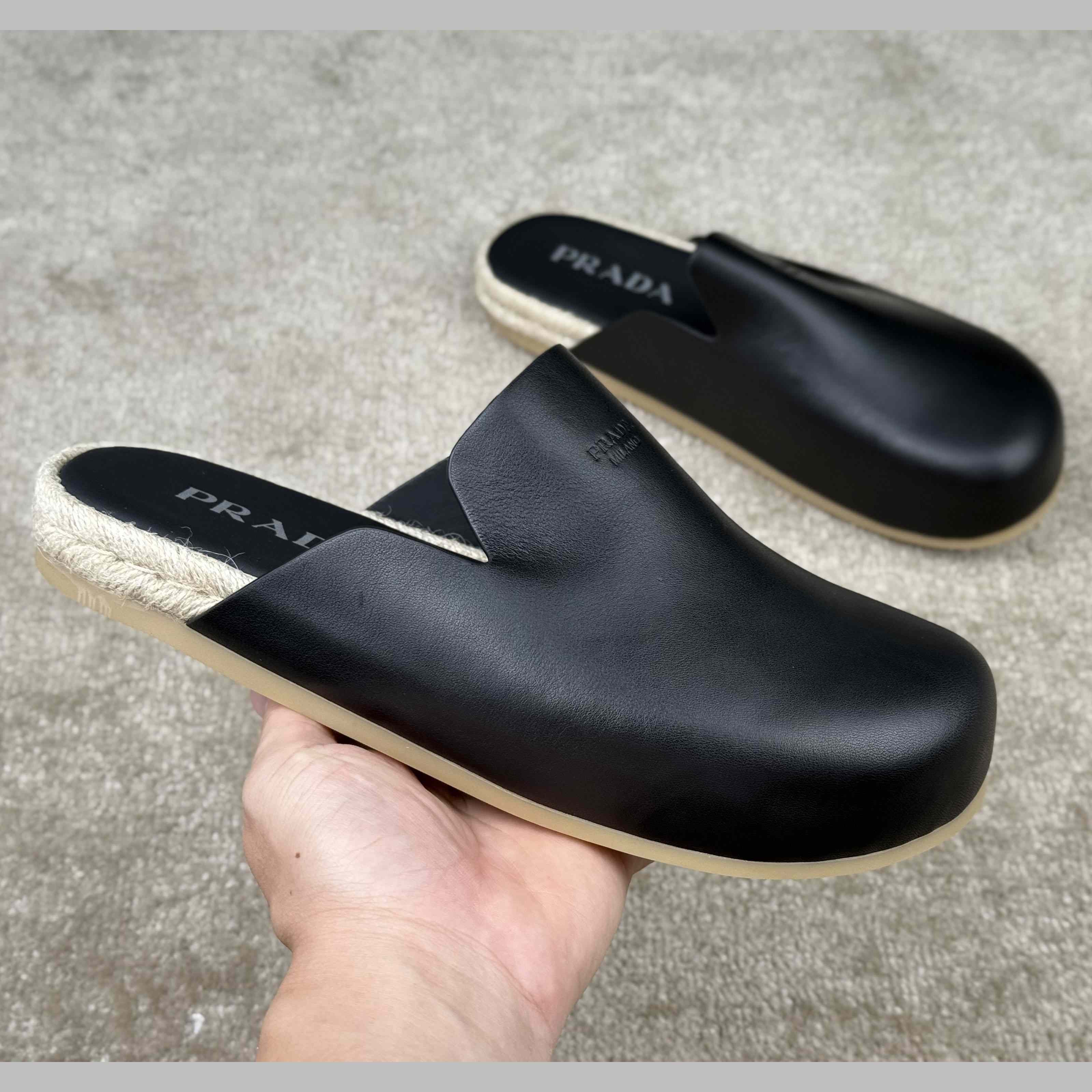 Prada Leather Mules - DopestKickz