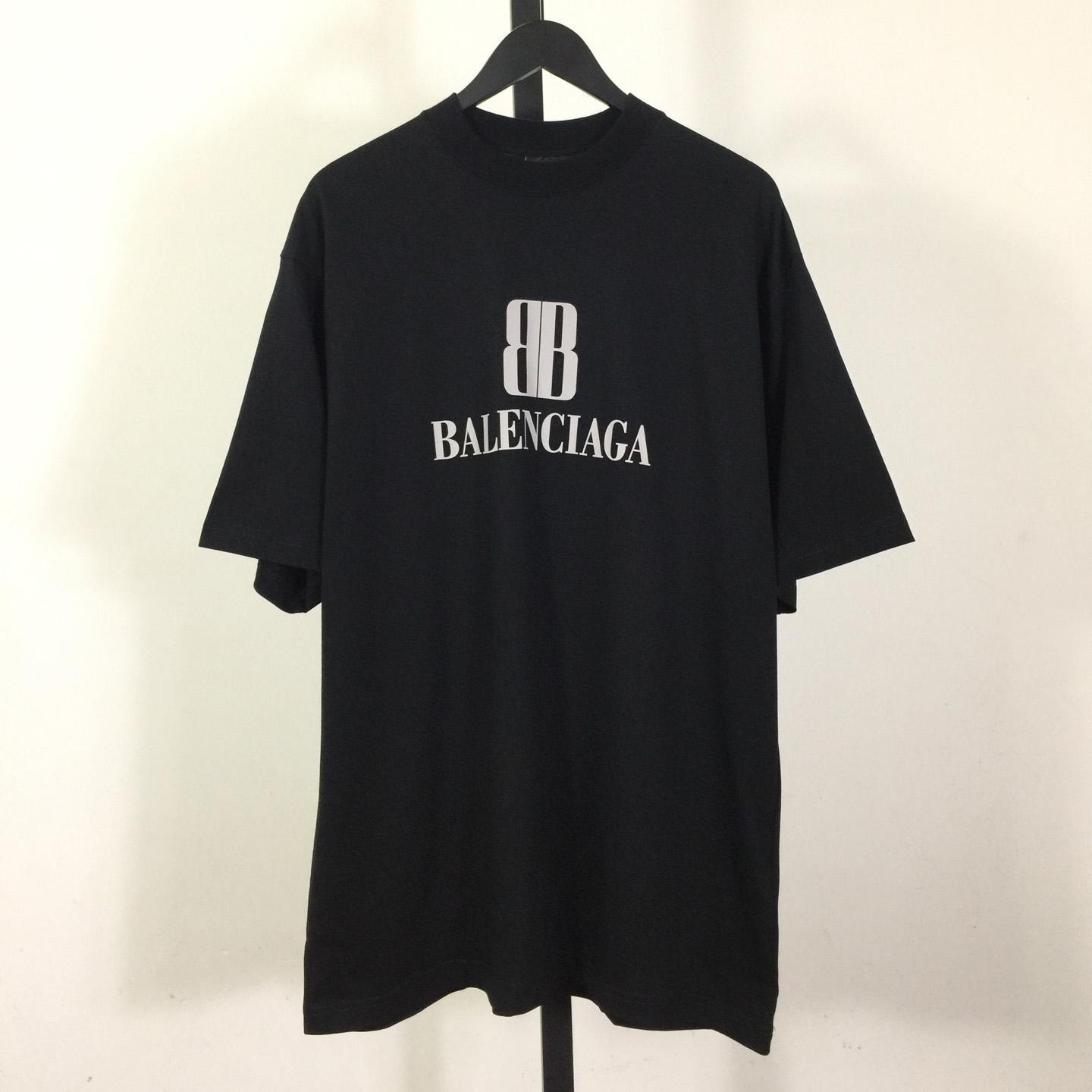 Balenciaga BB Logo Cotton T-Shirt Medium Fit - DopestKickz