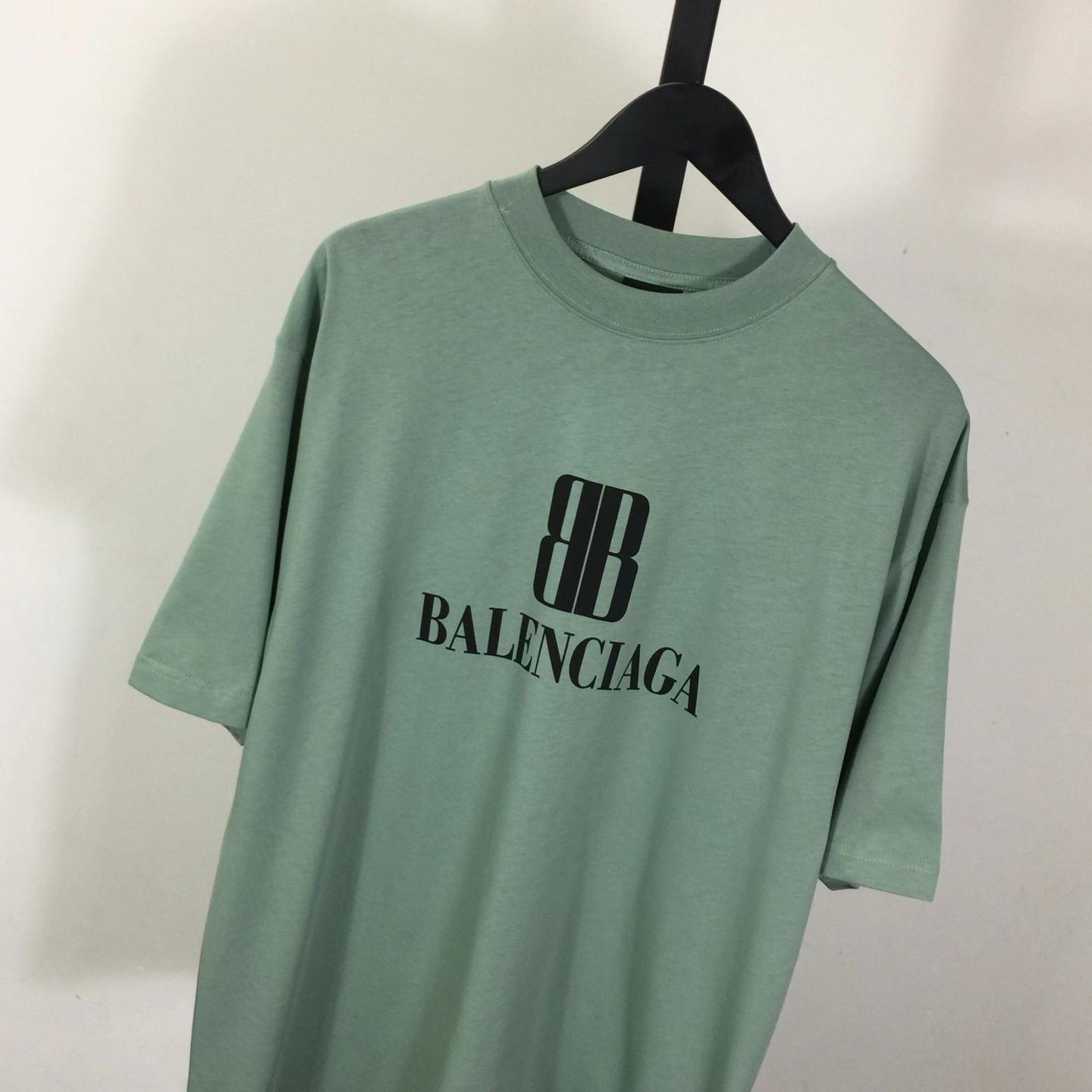Balenciaga BB Logo Cotton T-Shirt Medium Fit - DopestKickz