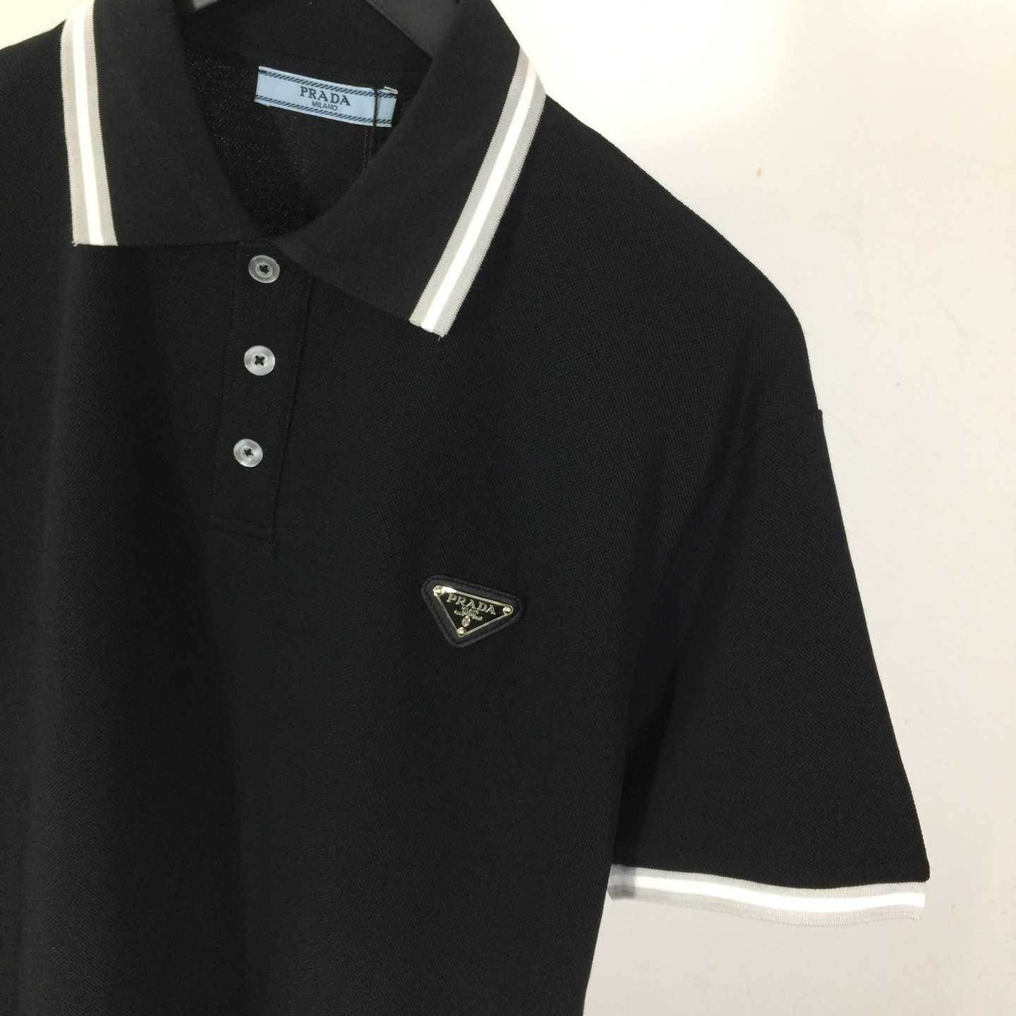 Prada Logo Cotton Polo Shirt - DopestKickz