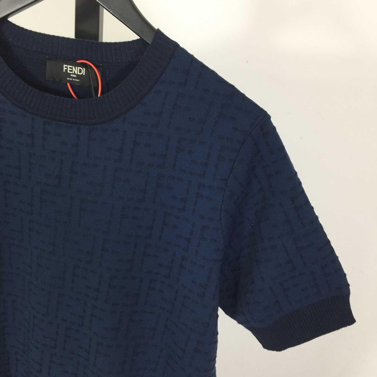 Fendi Blue Cotton FF Selleria Pullover - DopestKickz