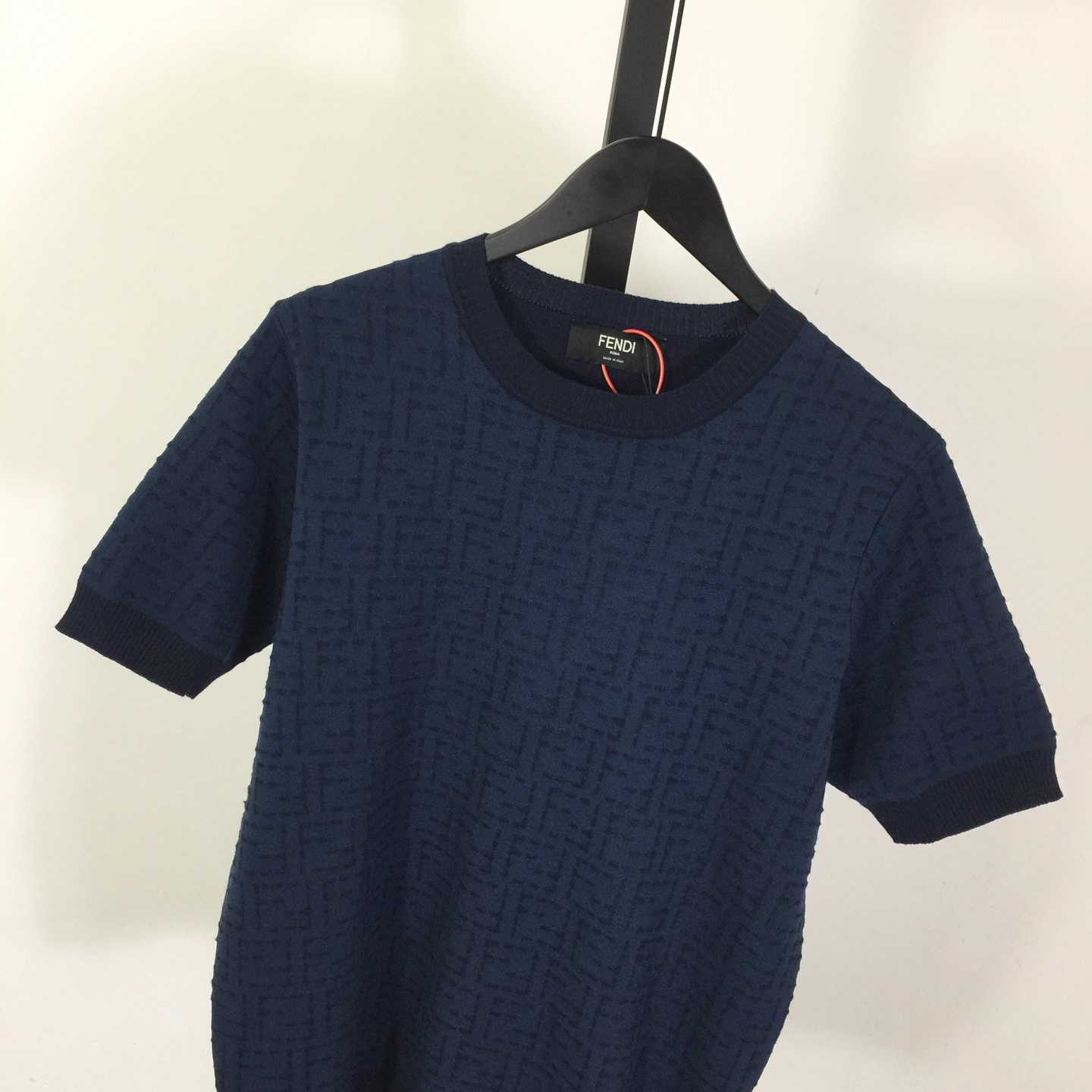 Fendi Blue Cotton FF Selleria Pullover - DopestKickz