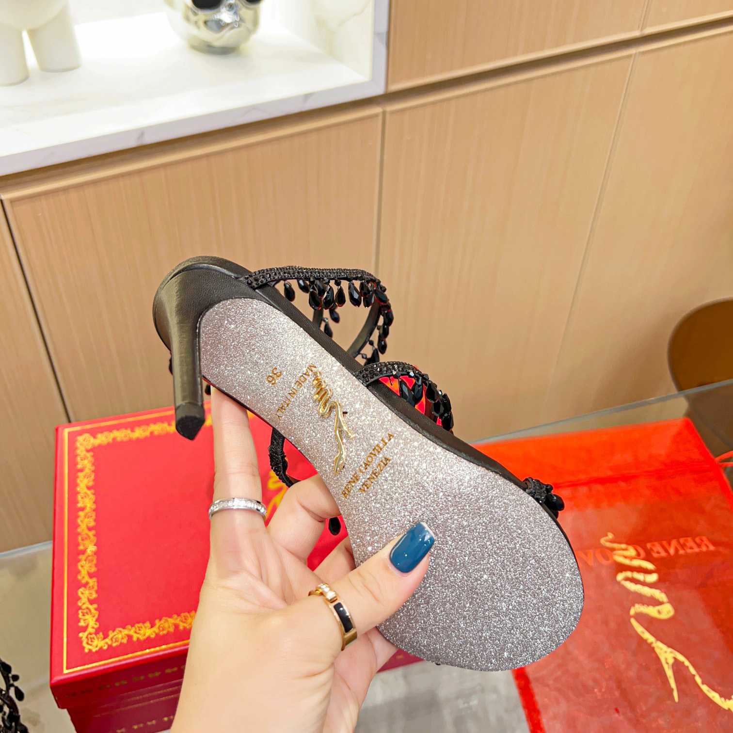 Rene Caovilla Chandelier crystal-embellished sandals  XZ809  (50% Off Sale) - DopestKickz