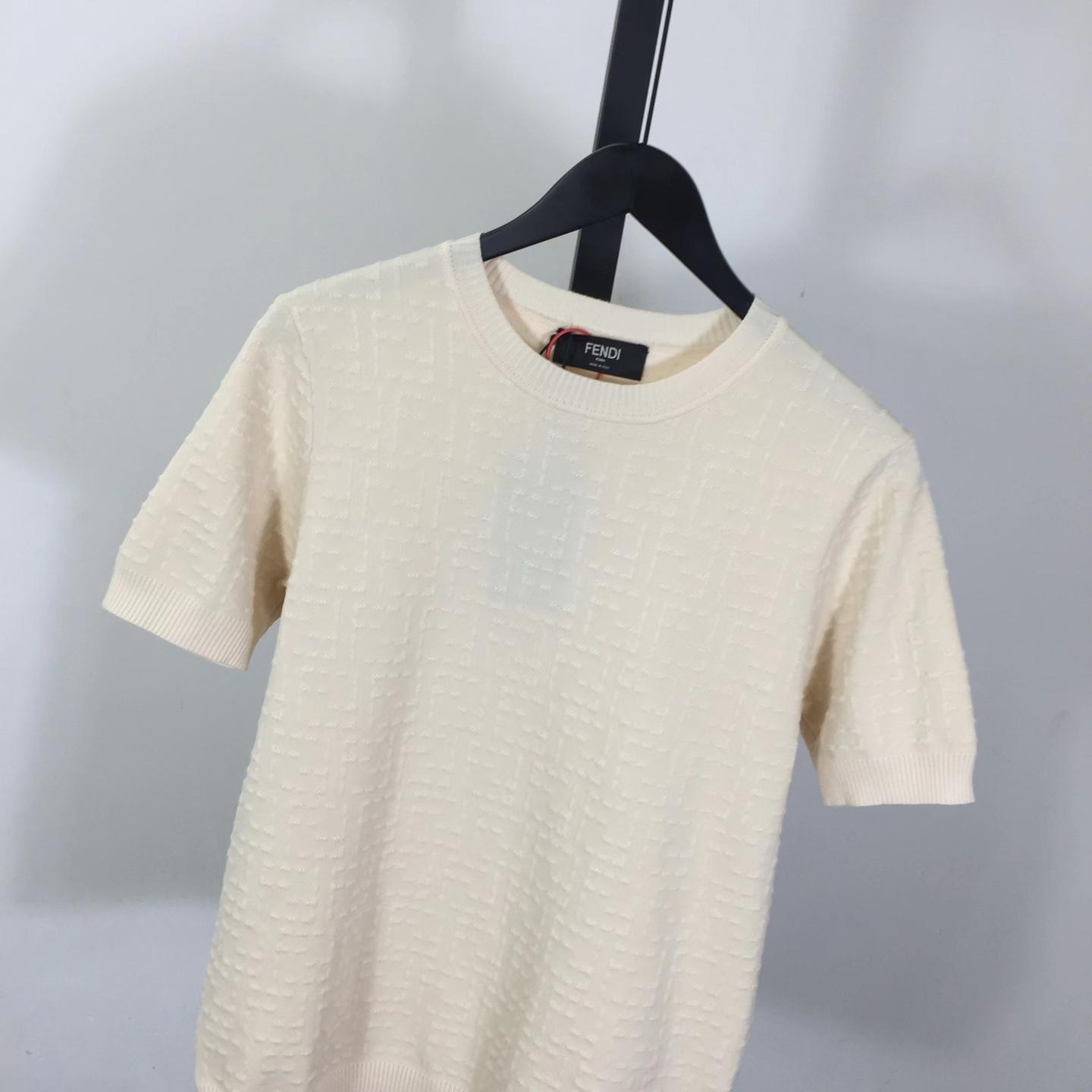 Fendi Beige Cotton FF Selleria Pullover - DopestKickz
