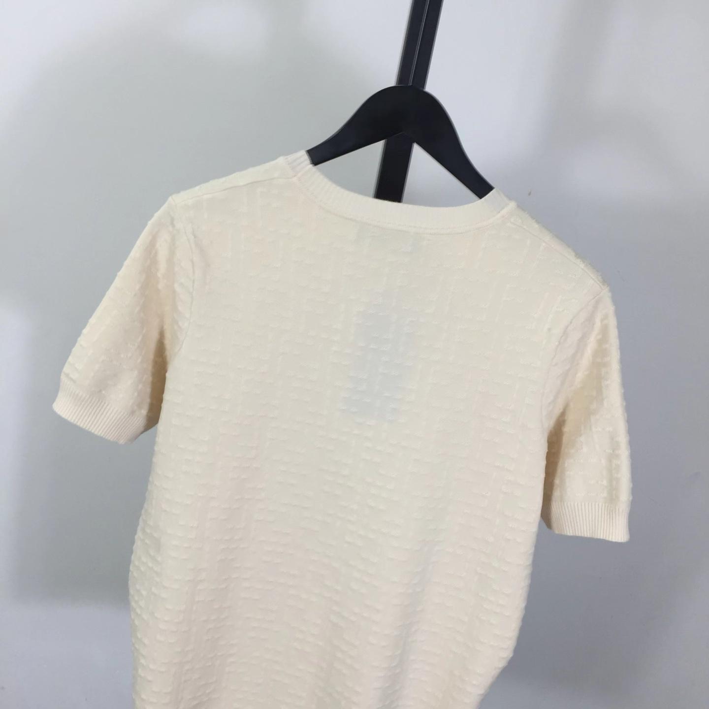 Fendi Beige Cotton FF Selleria Pullover - DopestKickz
