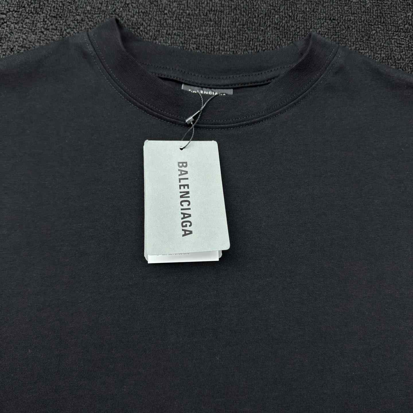 Balenciaga Security Tape Logo T-Shirt Oversized In Black - DopestKickz
