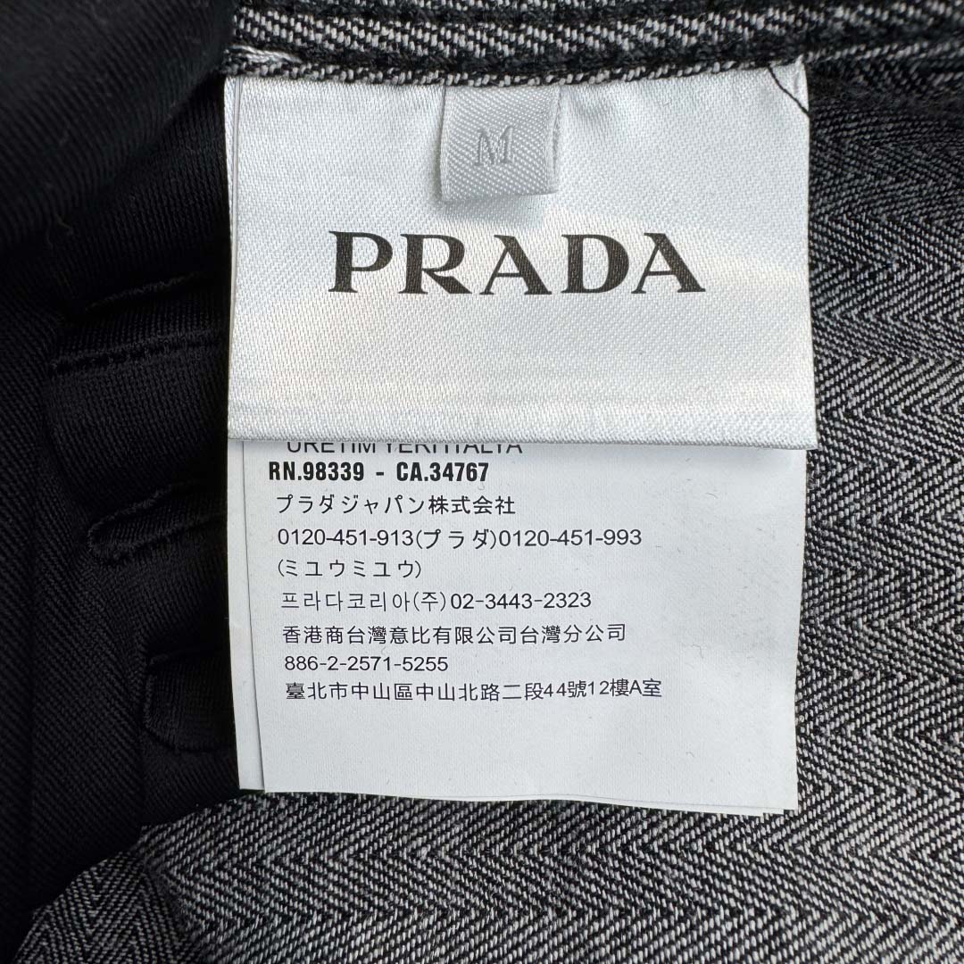 Prada Chevron Denim Blouson Jacket - DopestKickz