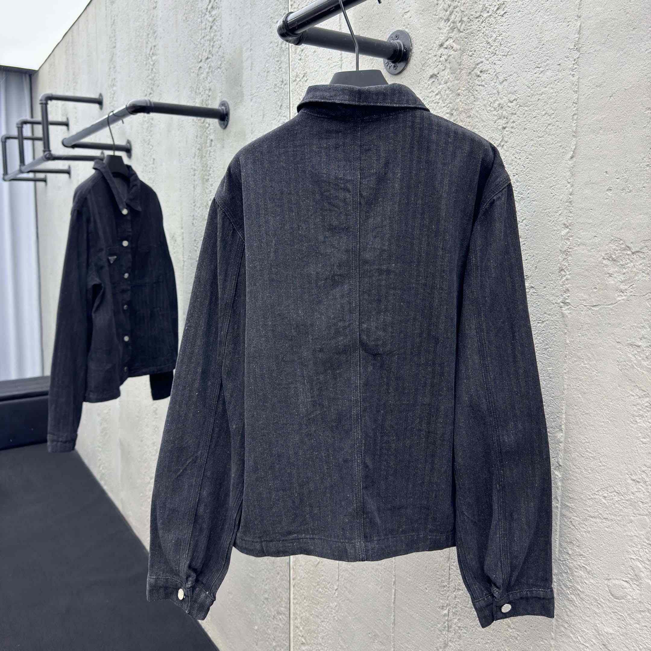 Prada Chevron Denim Blouson Jacket - DopestKickz