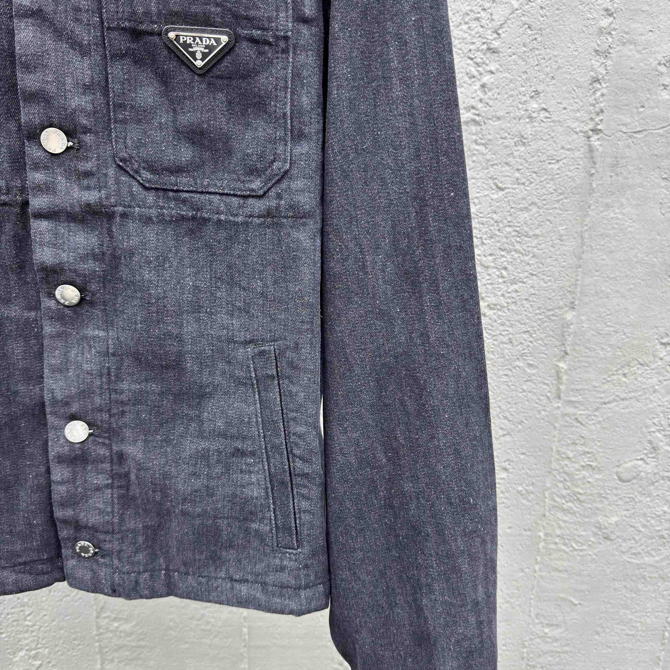Prada Chevron Denim Blouson Jacket - DopestKickz