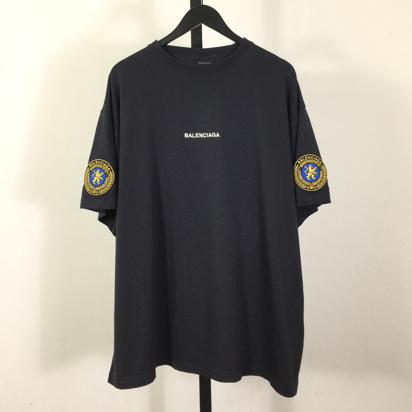 Balenciaga Uniform Merch Oversized T-Shirt In Faded Black dry Fleece - DopestKickz