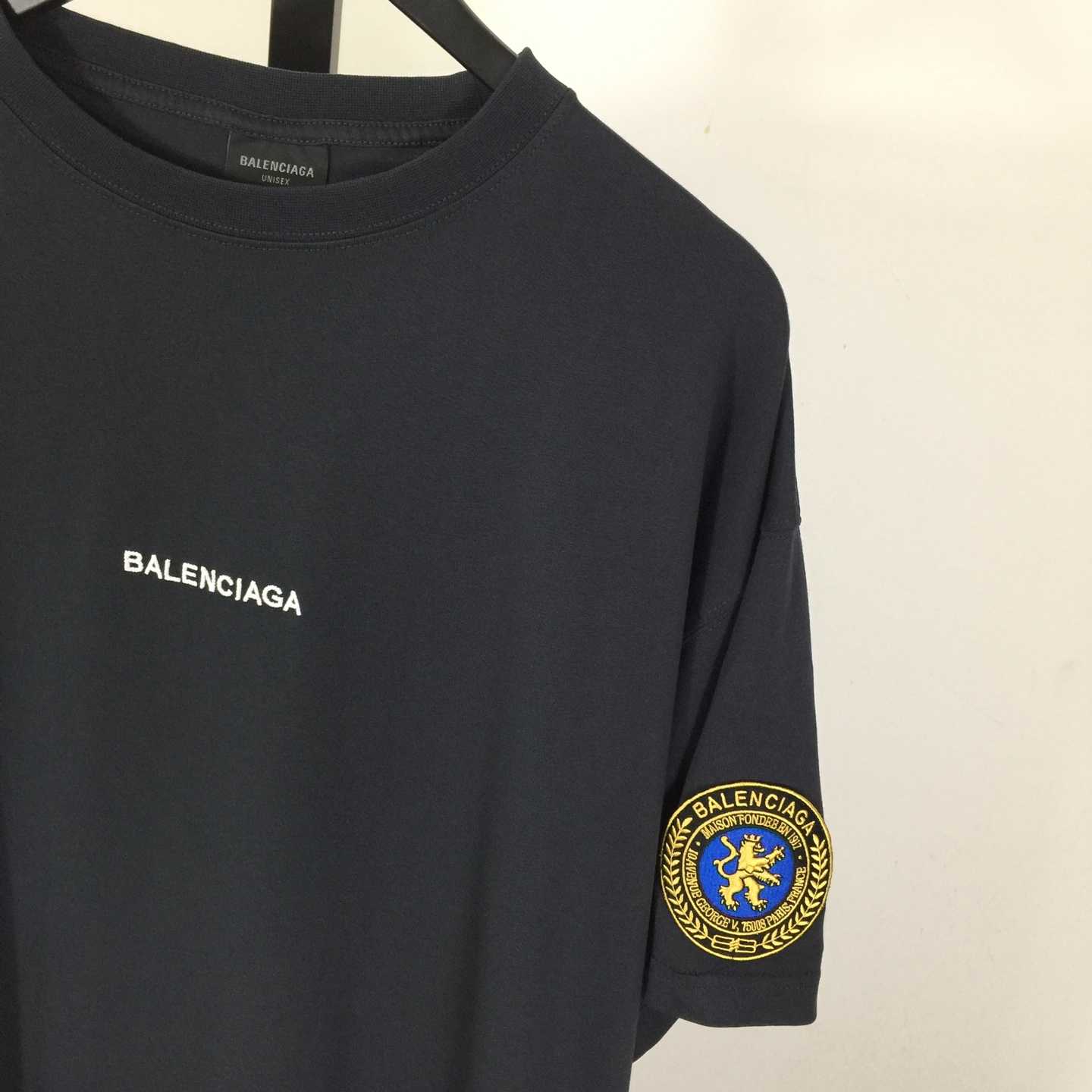 Balenciaga Uniform Merch Oversized T-Shirt In Faded Black dry Fleece - DopestKickz