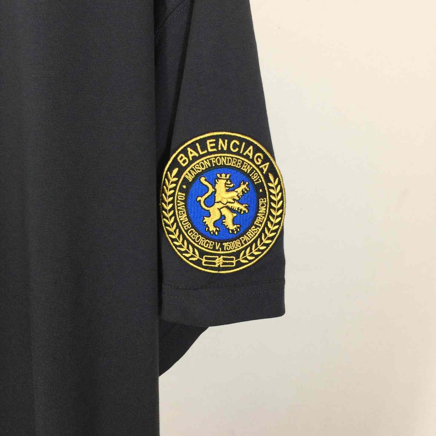 Balenciaga Uniform Merch Oversized T-Shirt In Faded Black dry Fleece - DopestKickz