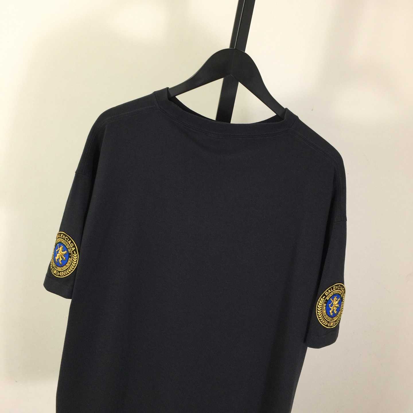 Balenciaga Uniform Merch Oversized T-Shirt In Faded Black dry Fleece - DopestKickz