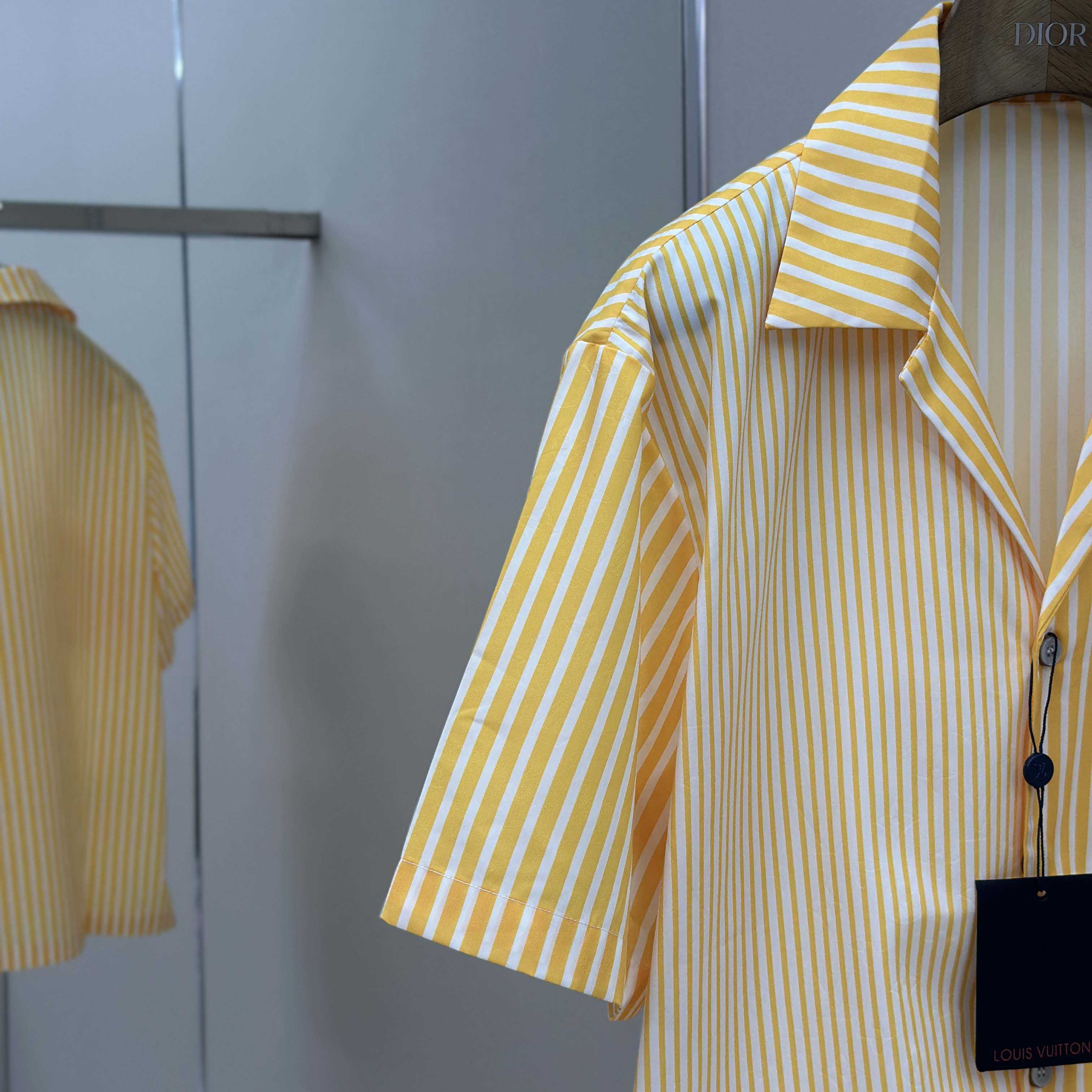 Louis Vuitton Monogram Striped Patchwork Short-Sleeved Shirt   1AHVWT - DopestKickz