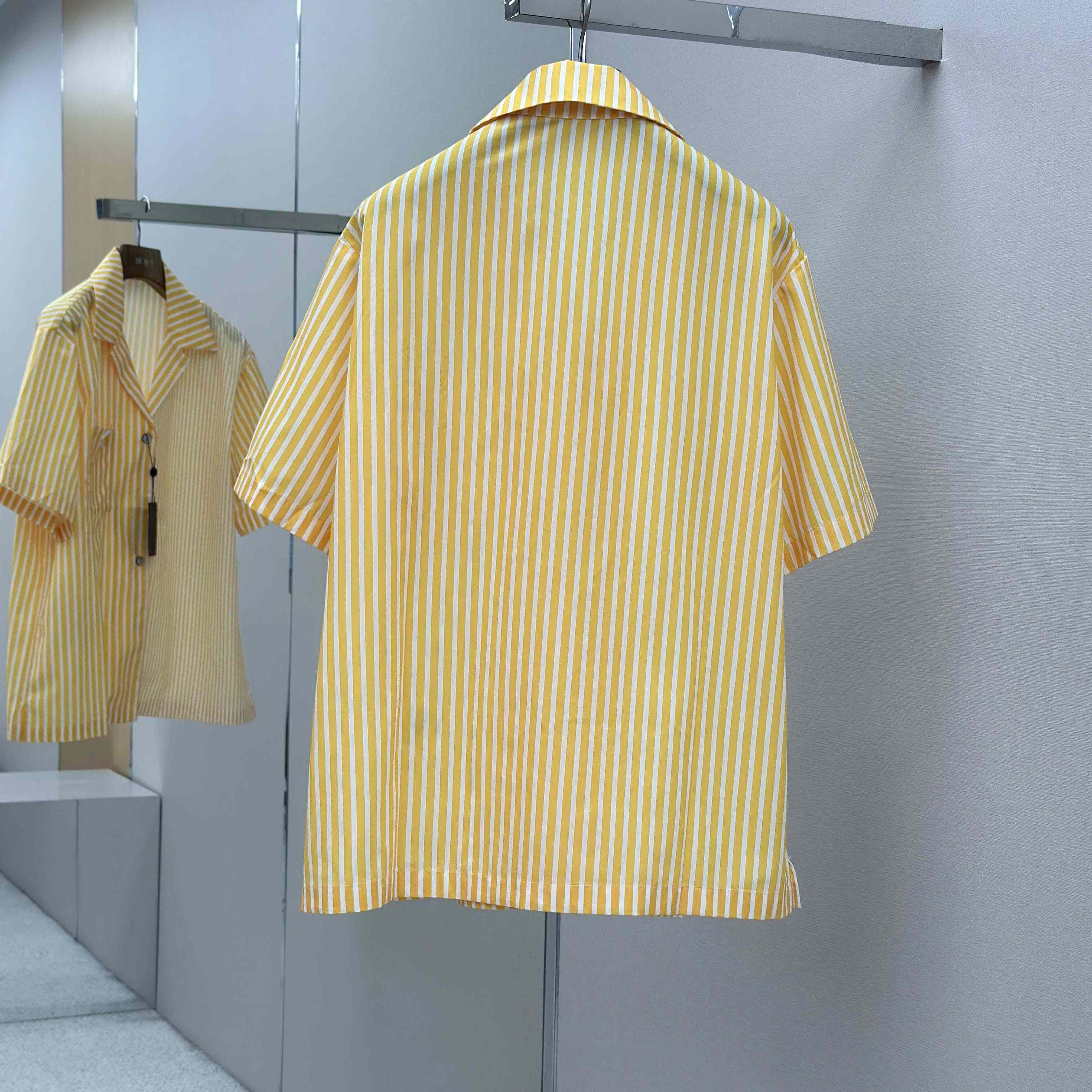 Louis Vuitton Monogram Striped Patchwork Short-Sleeved Shirt   1AHVWT - DopestKickz