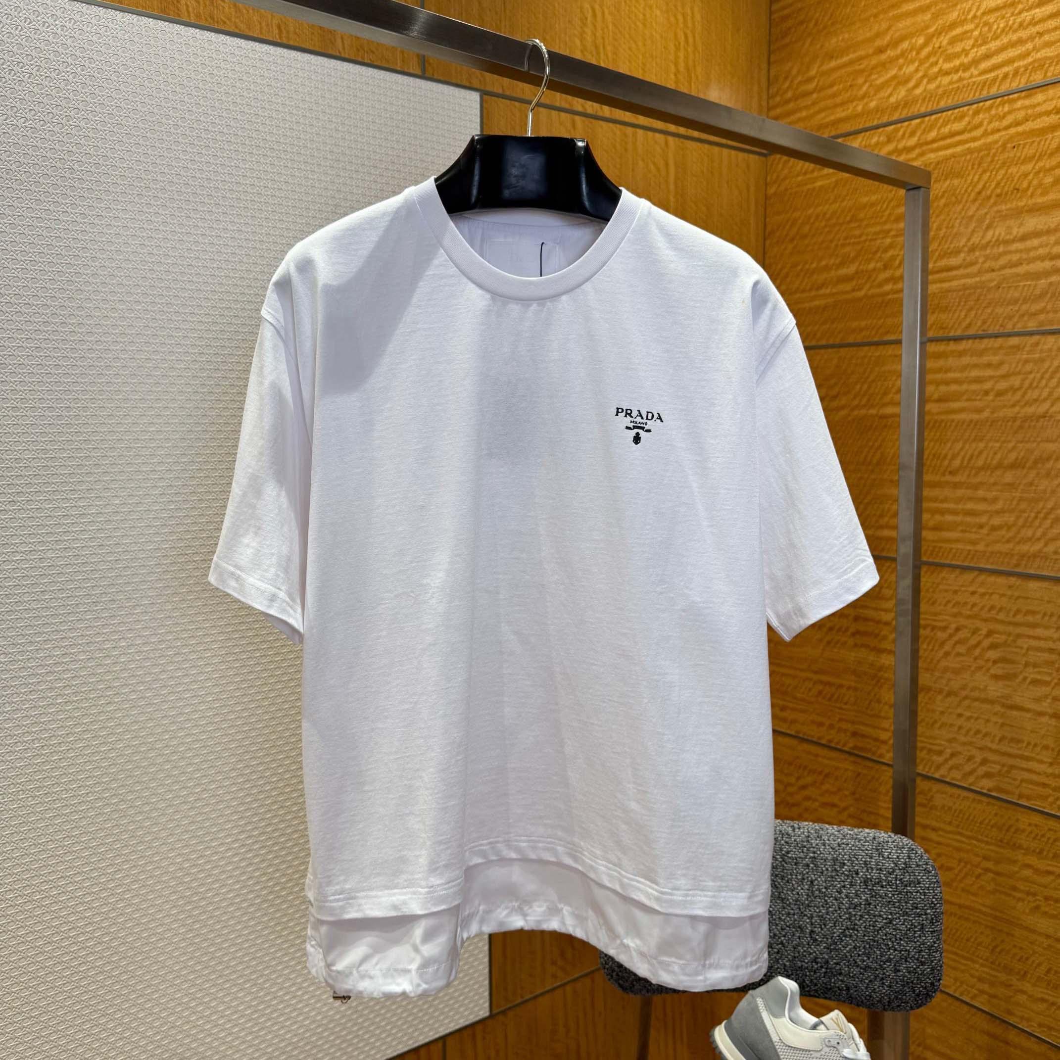 Prada Logo-print Layered-detail T-shirt - DopestKickz