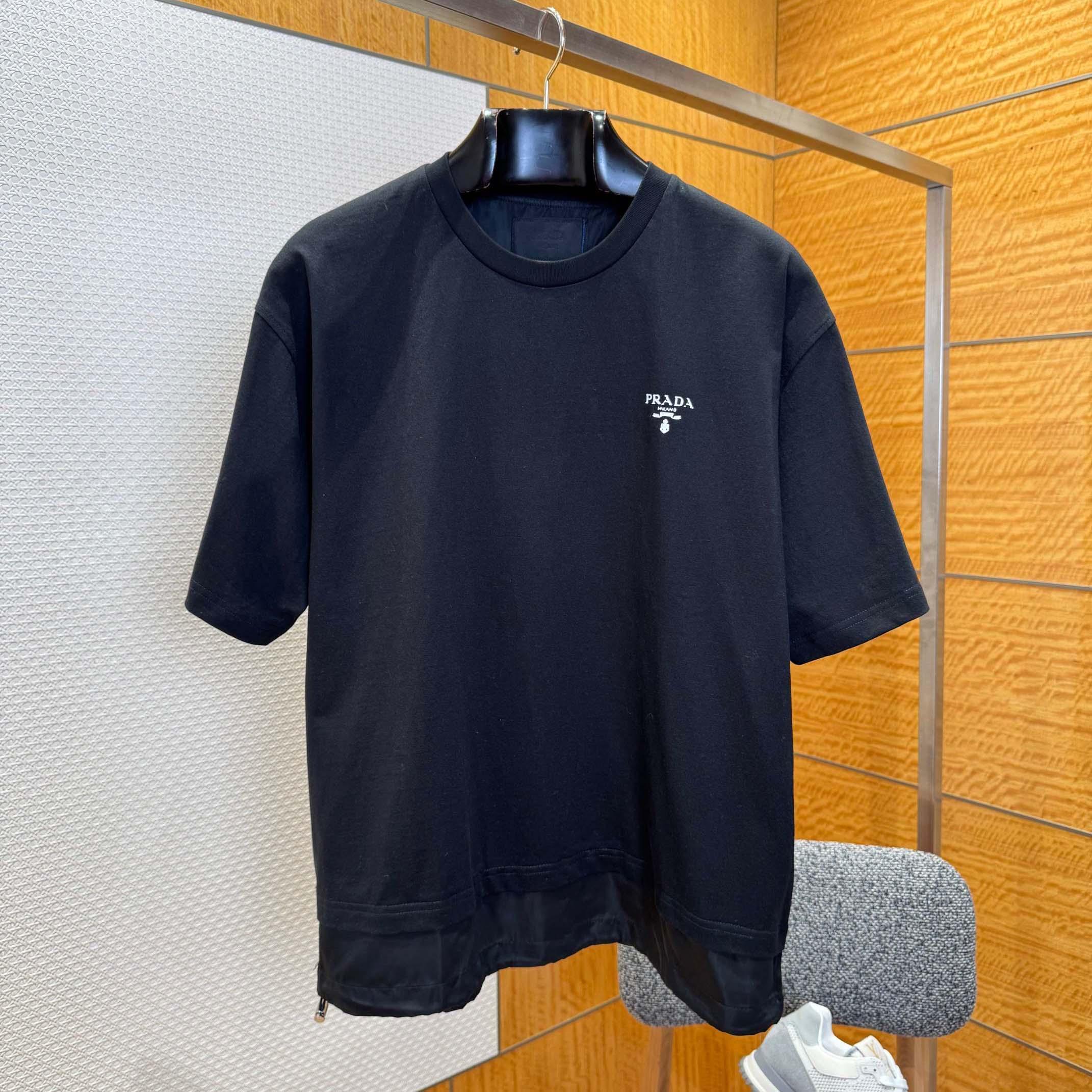 Prada Logo-print Layered-detail T-shirt - DopestKickz