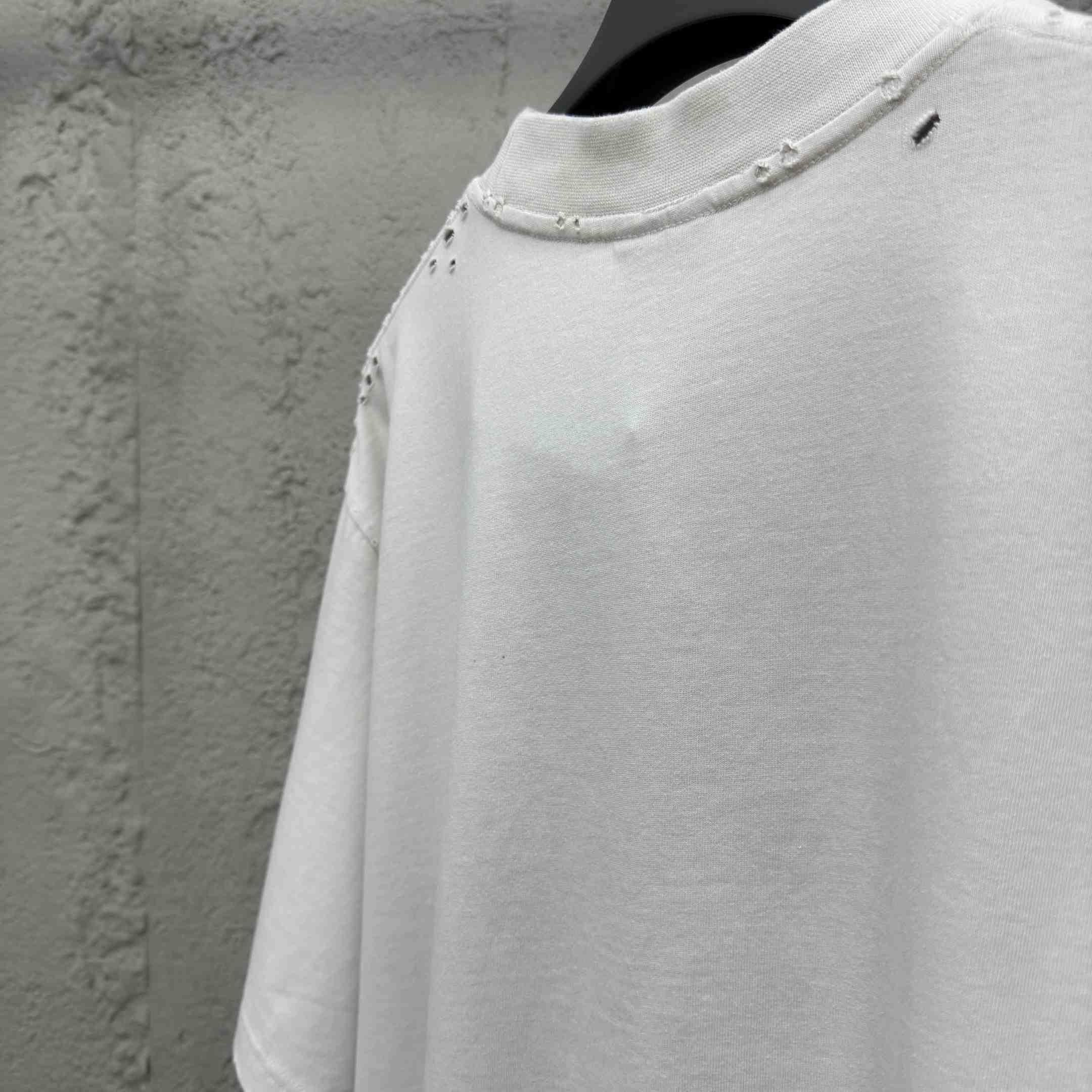 Balenciaga Paris Liberty T-Shirt Medium Fit In Off White Vintage Jersey - DopestKickz