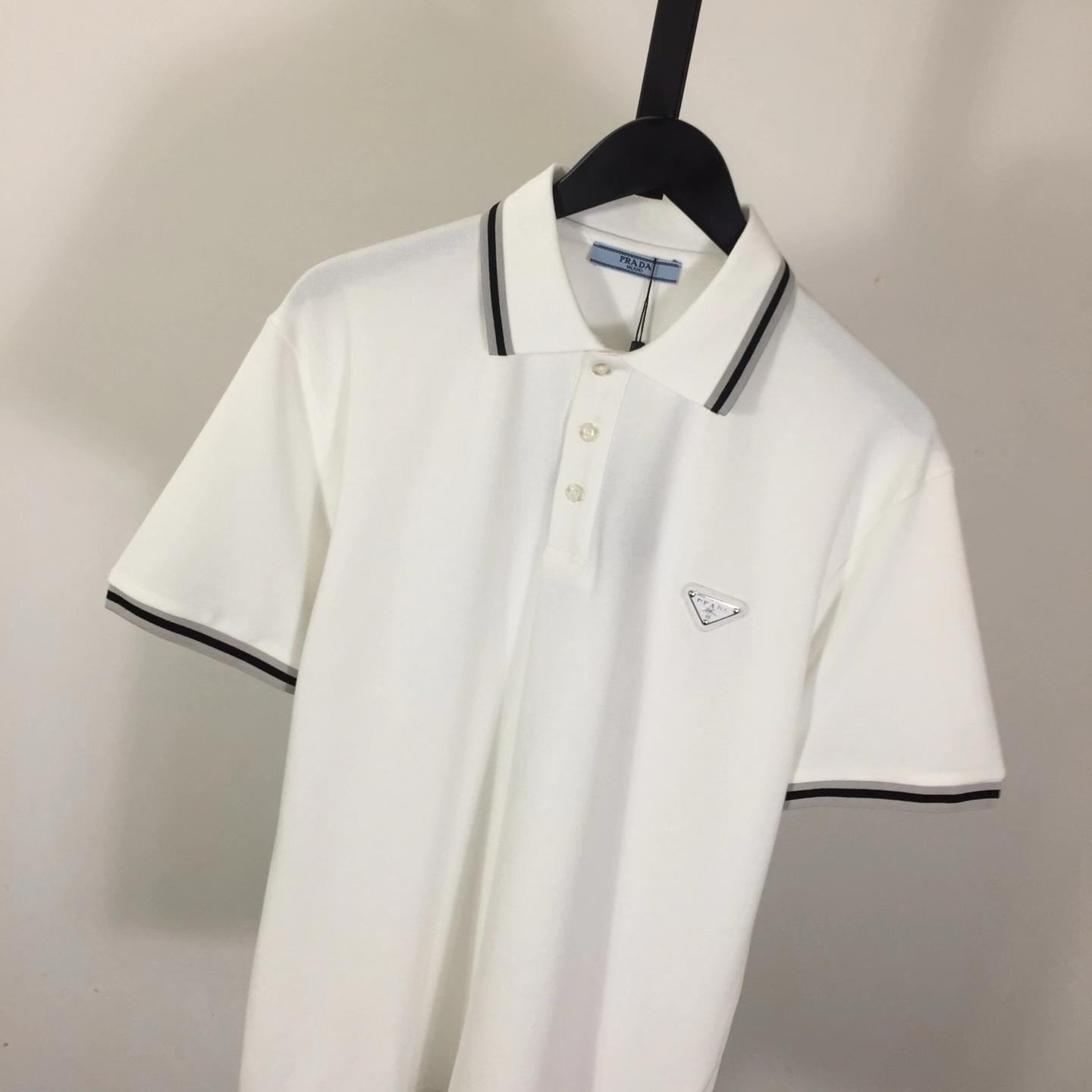 Prada Logo Cotton Polo Shirt - DopestKickz