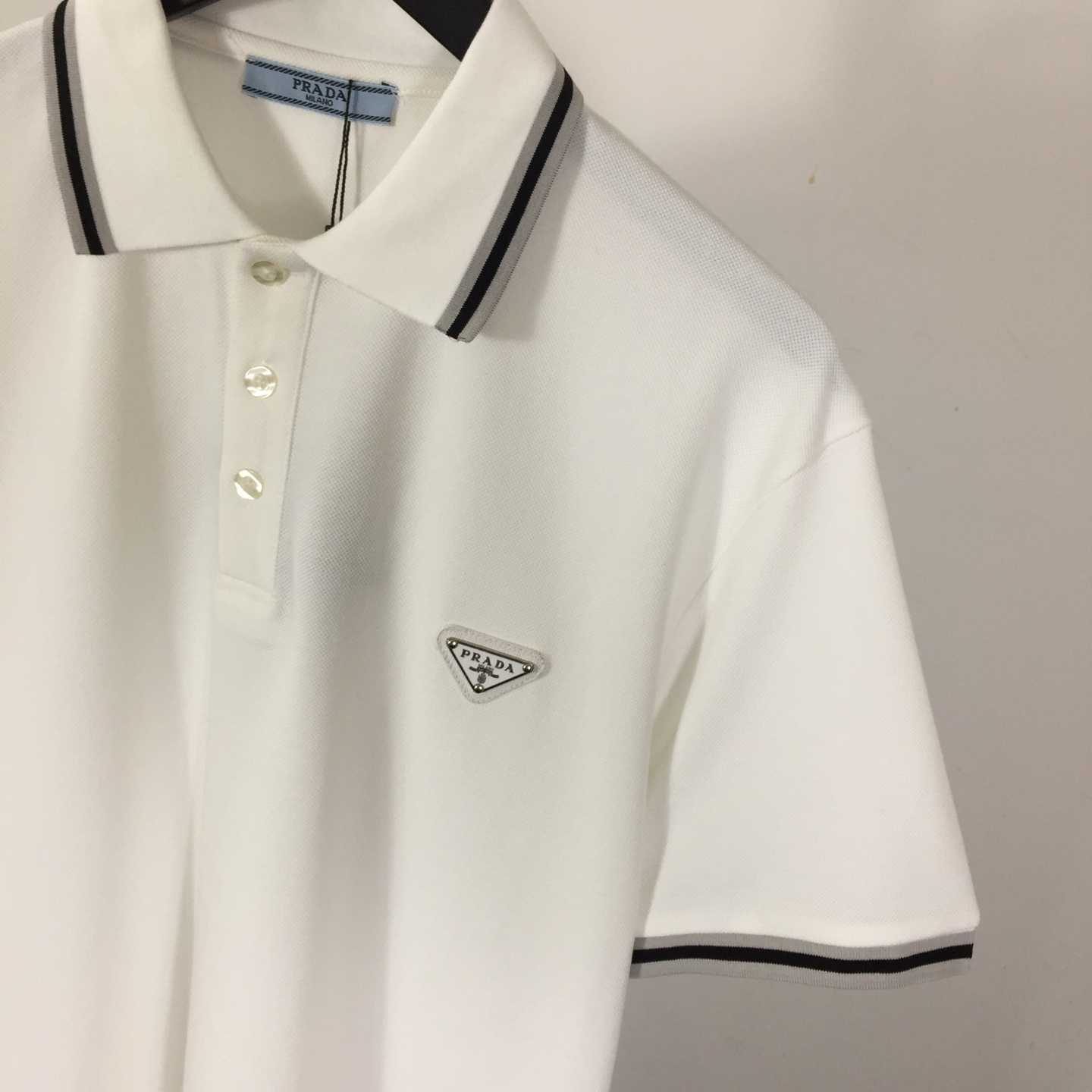 Prada Logo Cotton Polo Shirt - DopestKickz