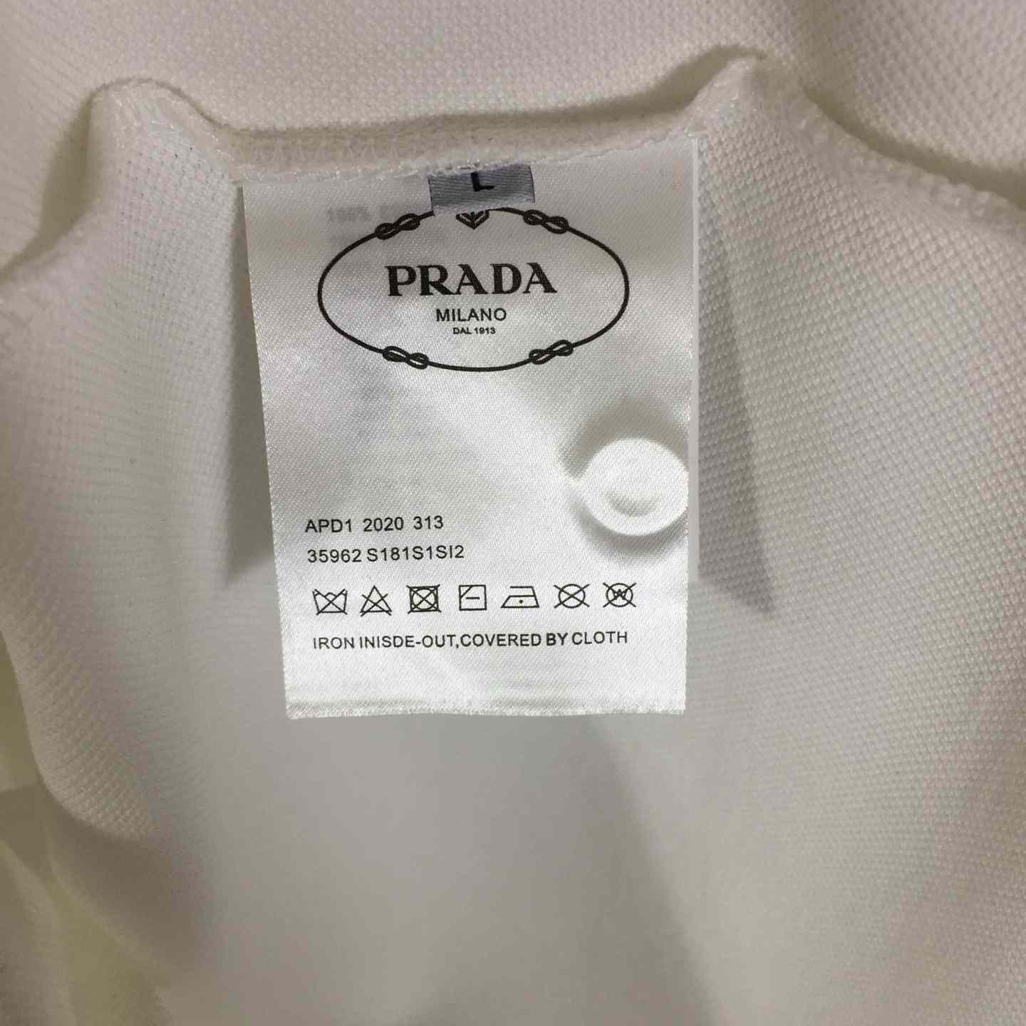 Prada Logo Cotton Polo Shirt - DopestKickz