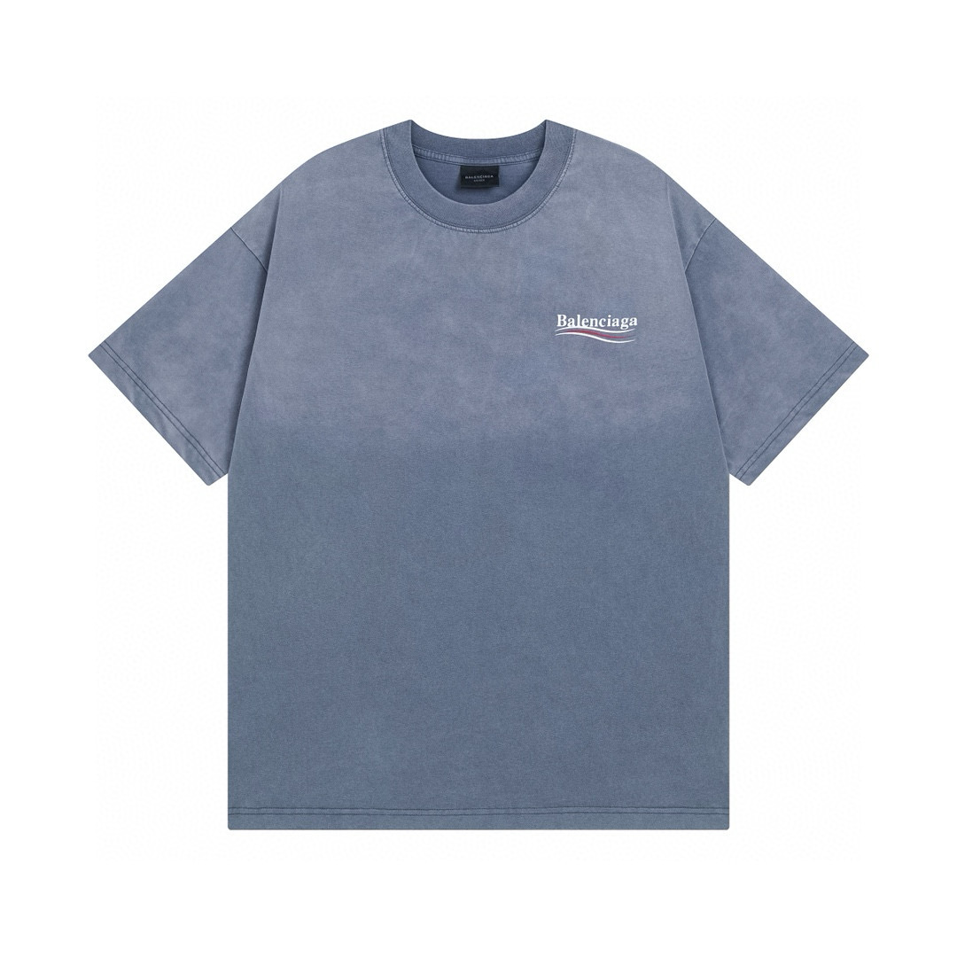 Balenciaga Political Campaign T-Shirt Medium Fit In Faded Blue - DopestKickz