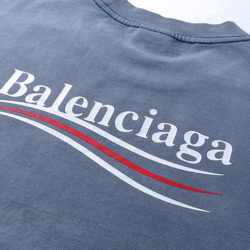 Balenciaga Political Campaign T-Shirt Medium Fit In Faded Blue - DopestKickz