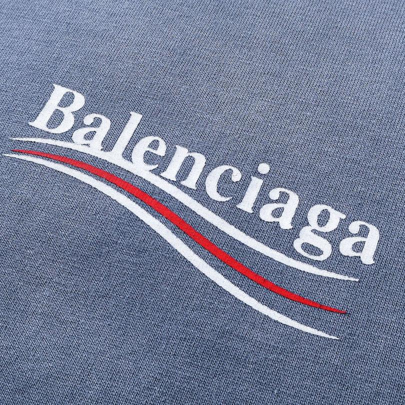Balenciaga Political Campaign T-Shirt Medium Fit In Faded Blue - DopestKickz