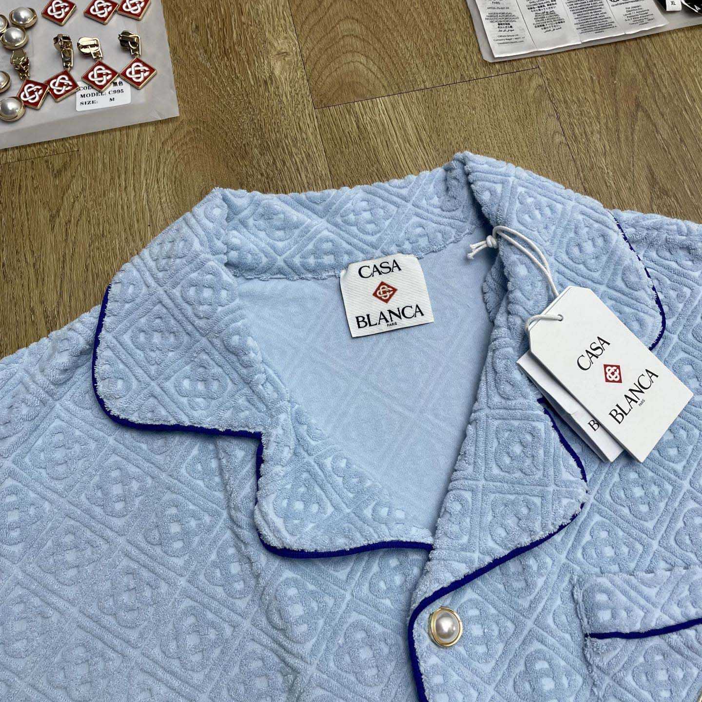 Casablanca Monogram Jacquard Towelling Short Sleeve Shirt   c1026 - DopestKickz