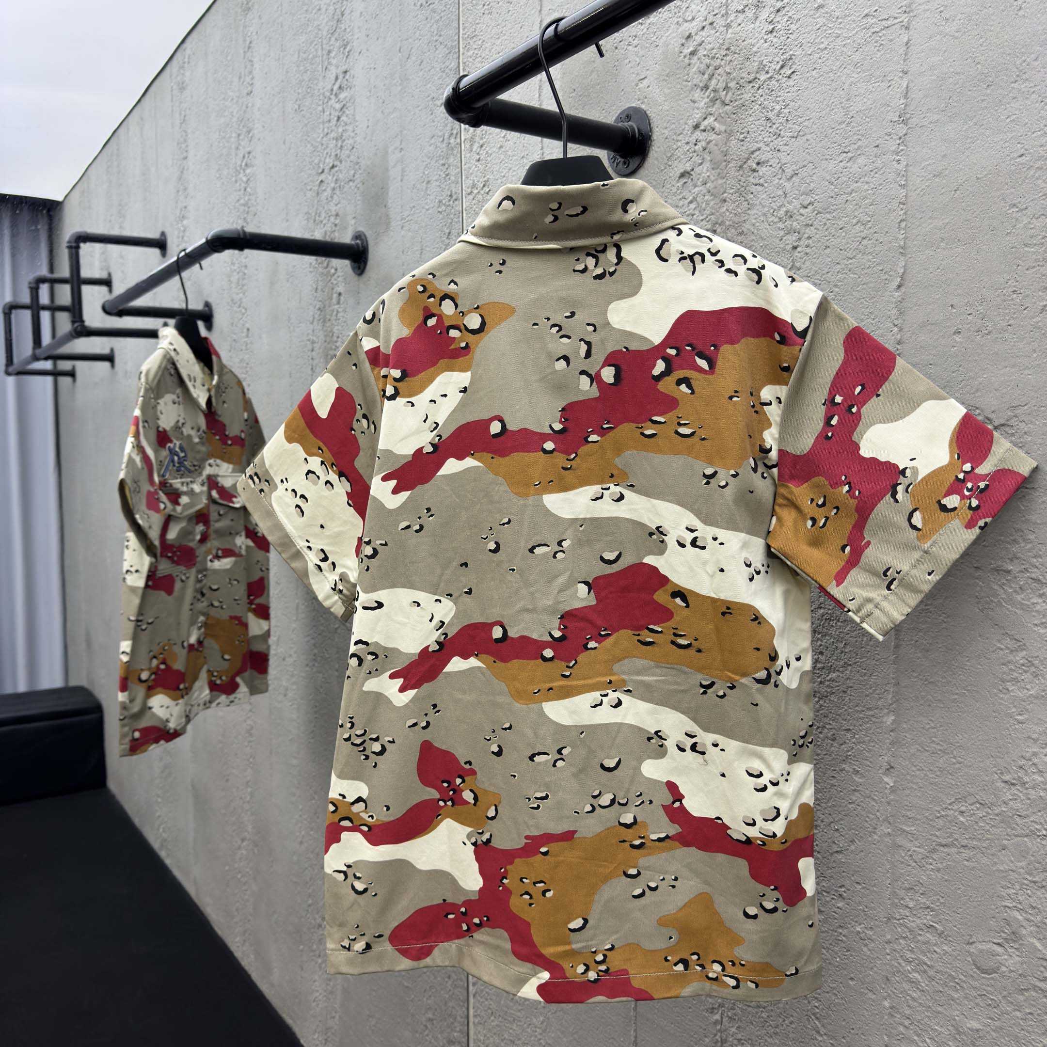 Chrome Hearts Matty Boy Sex Records Camo Cropped Button Up - DopestKickz