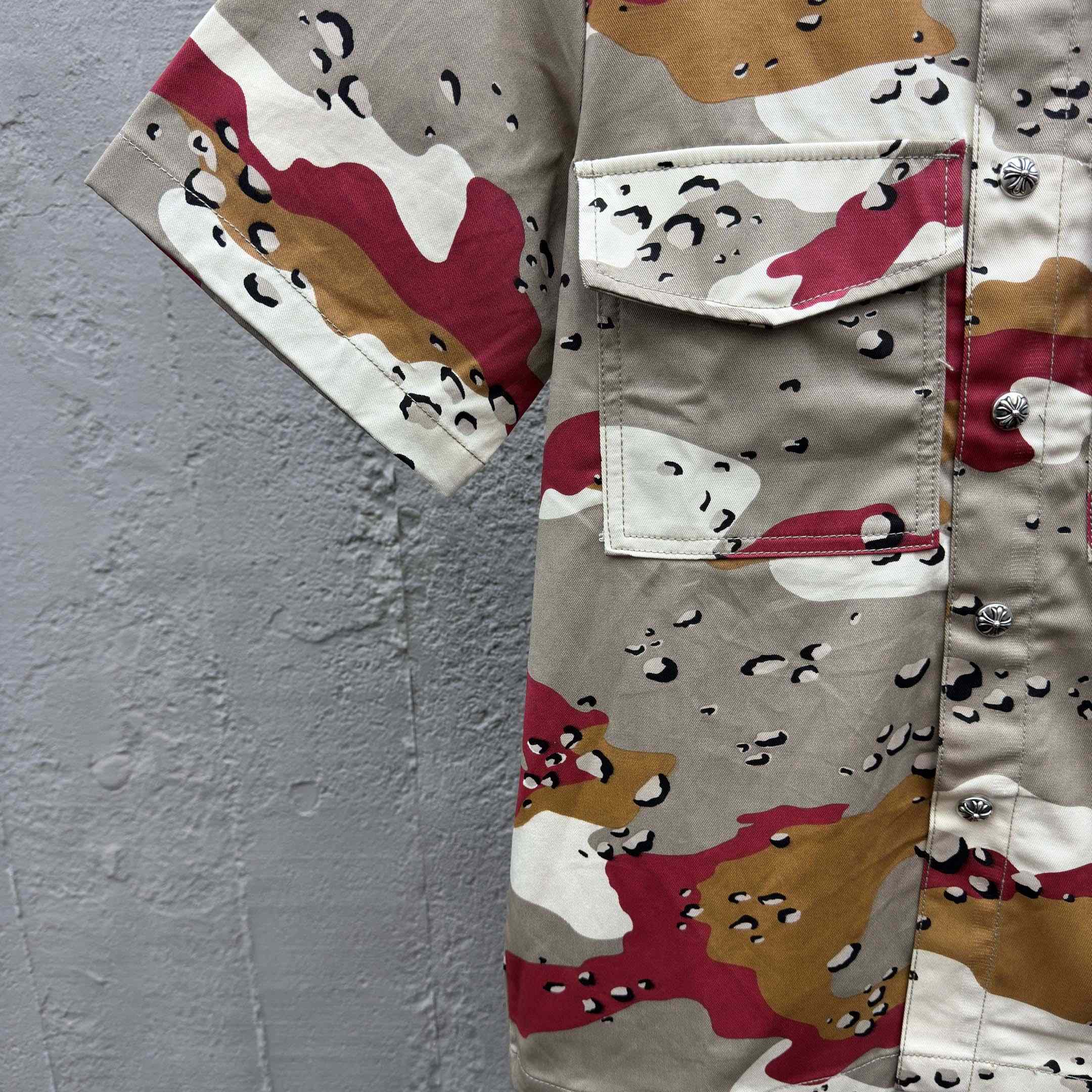 Chrome Hearts Matty Boy Sex Records Camo Cropped Button Up - DopestKickz