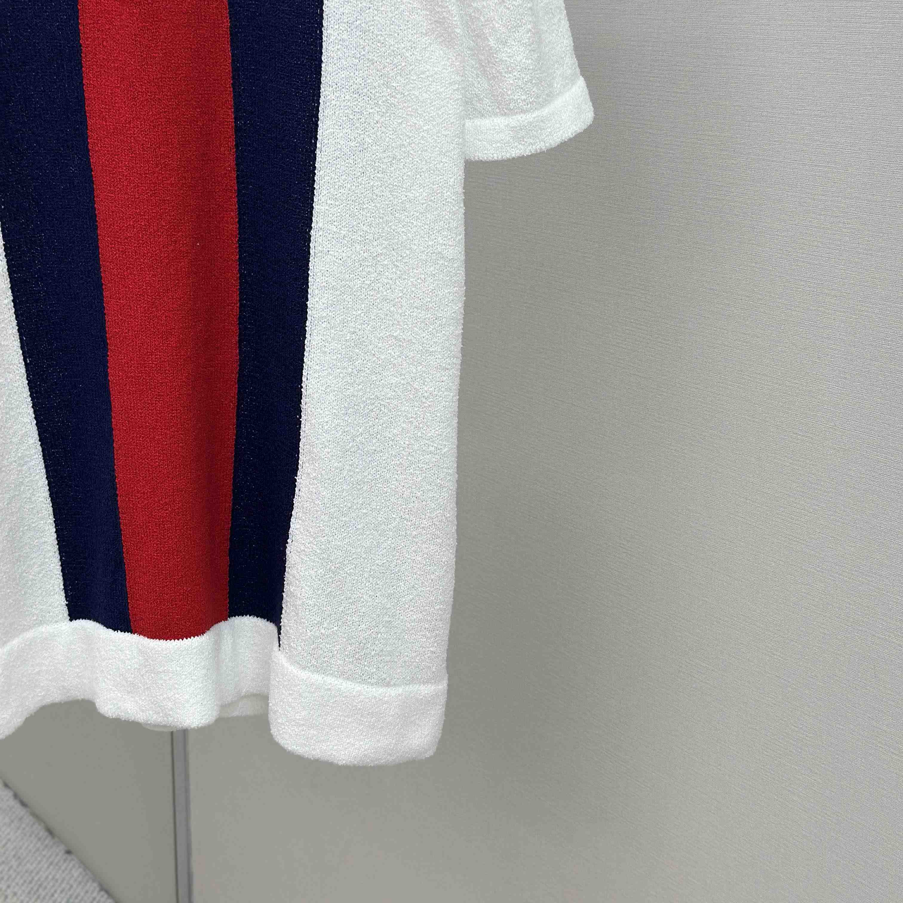 Gucci Cotton Blend Terry Knit Polo Shirt In White - DopestKickz