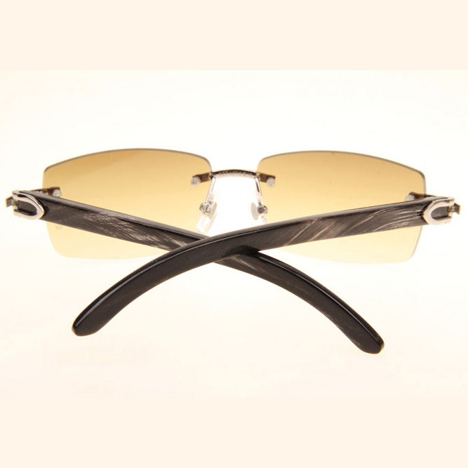 Cartier CT_3524012 Black Grey Buffalo Sunglasses In Silver Brown - DopestKickz