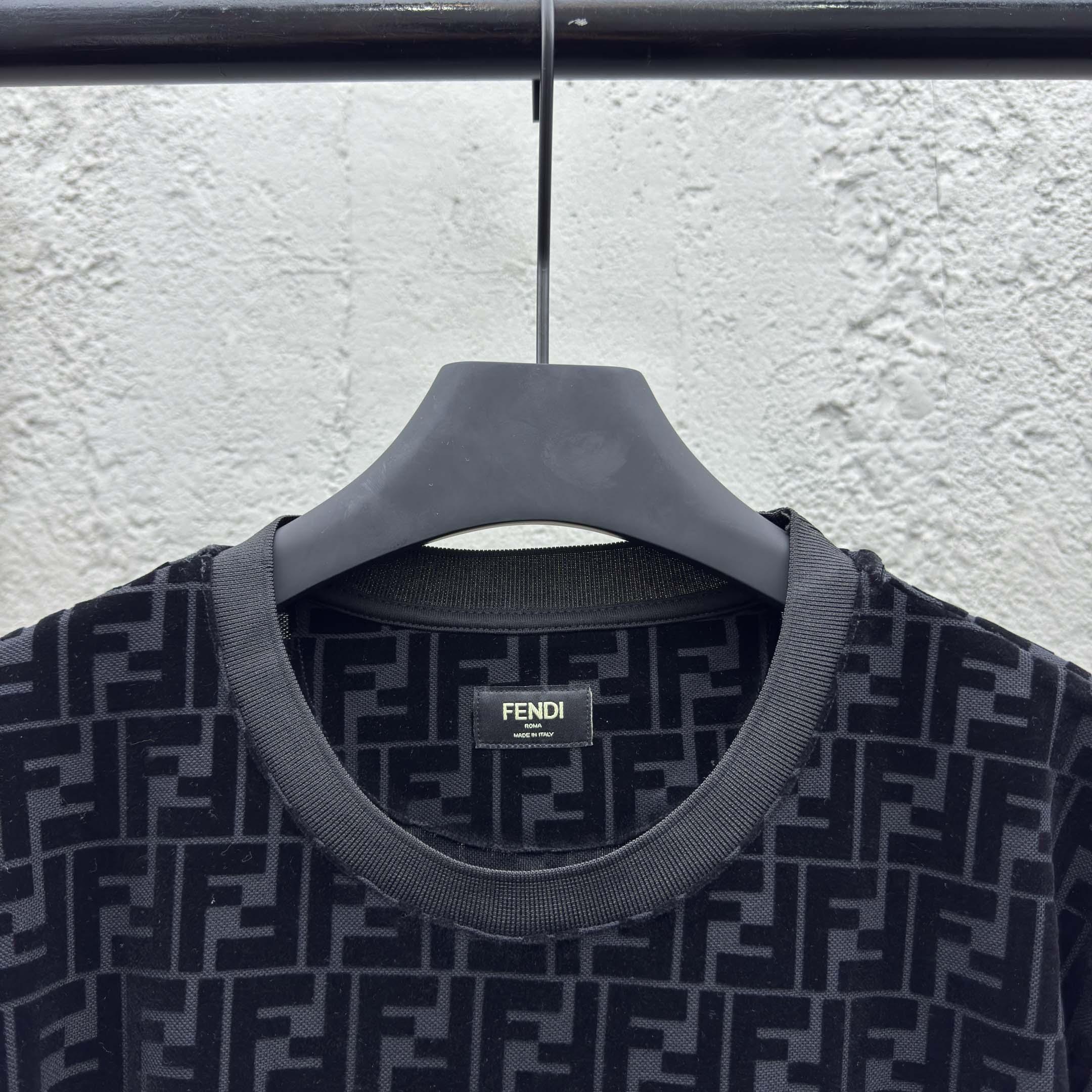 Fendi T-shirt In Black Piqué - DopestKickz