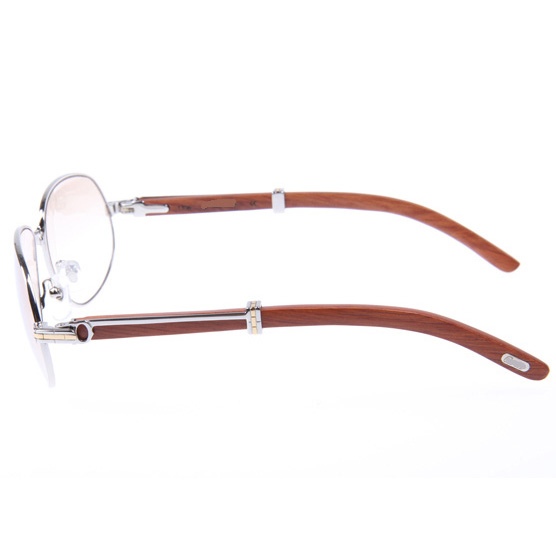 Cartier CT566 Wood Sunglasses In Silver   - DopestKickz