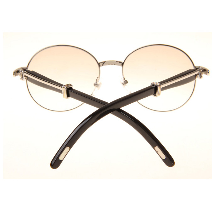 Cartier CT1990-0692 Black Buffalo Sunglasses In Silver Brown - DopestKickz