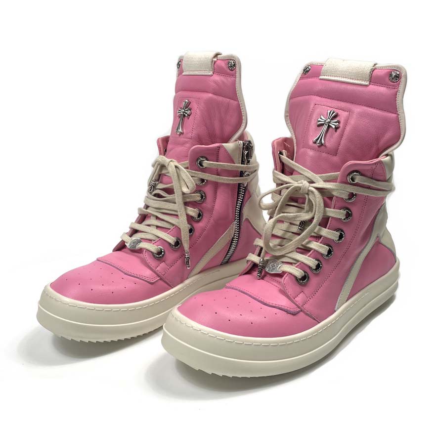 Chrome Hearts x Rick Owens Geobasket High 'Pink' - DopestKickz