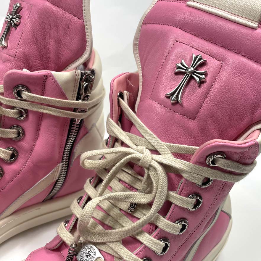 Chrome Hearts x Rick Owens Geobasket High 'Pink' - DopestKickz