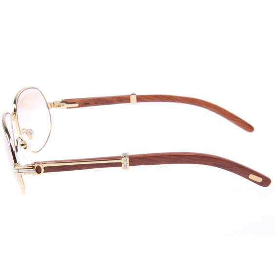 Cartier CT566 Wood Sunglasses In Gold - DopestKickz