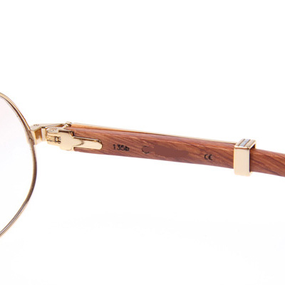Cartier CT566 Wood Sunglasses In Gold - DopestKickz