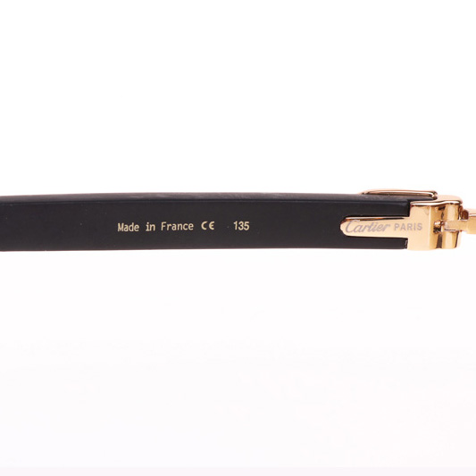 Cartier CT_3524012 Black Wood Sunglasses In Gold Brown - DopestKickz